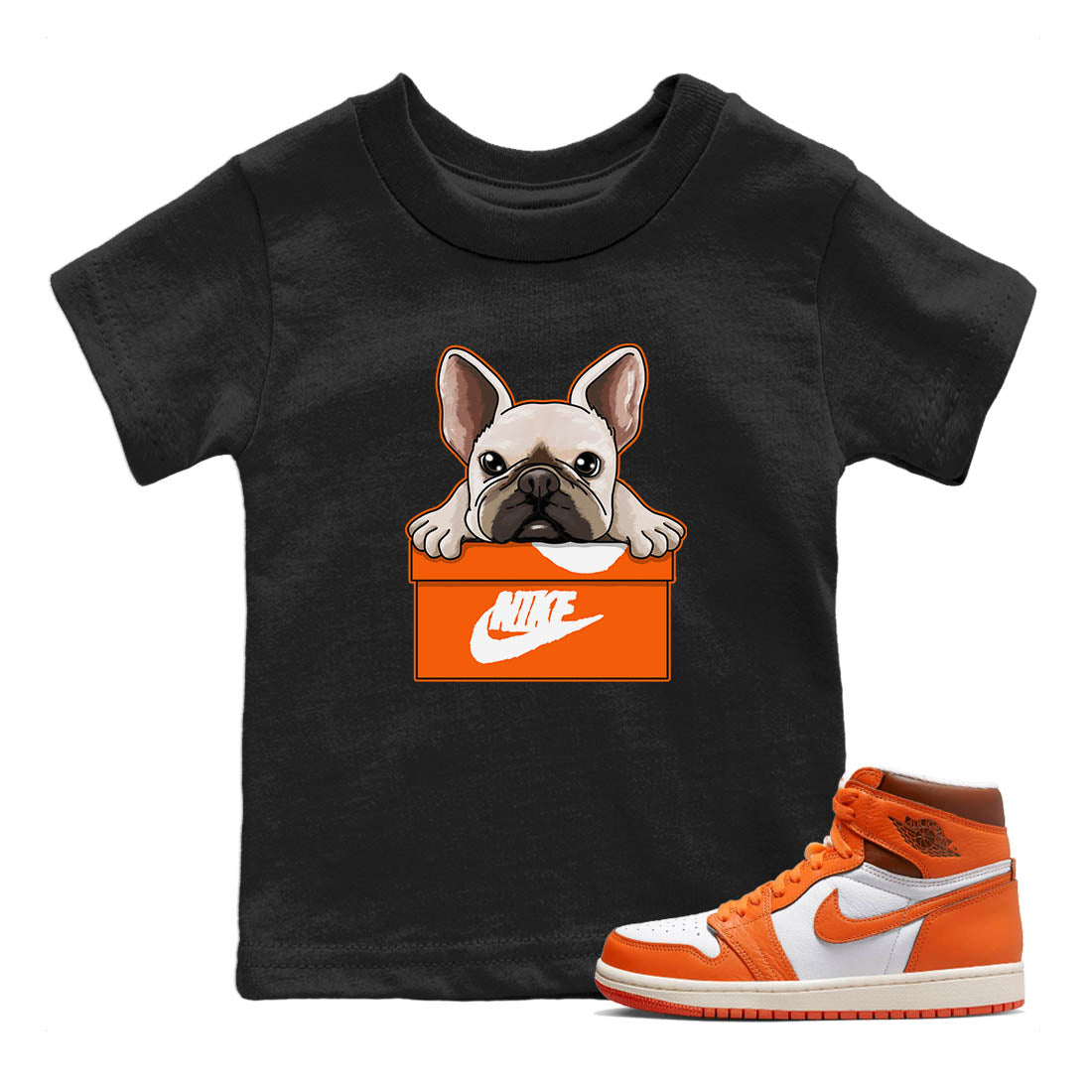 Jordan 1 Starfish Sneaker Matching T-Shirt French Bulldog Sneaker Tees Jordan 1 Starfish Sneaker Release Tees Kids Shirts