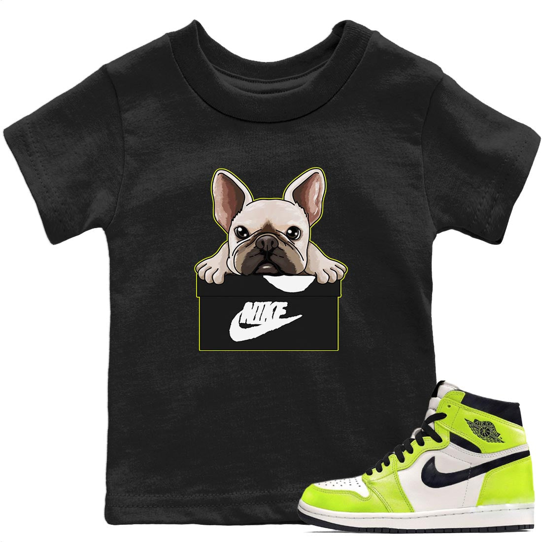 Jordan 1 Visionaire Sneaker Matching T-Shirt French Bulldog Sneaker Tees Jordan 1 Visionaire Sneaker Release Tees Kids Shirts