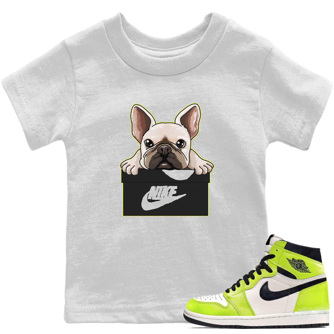 Jordan 1 Visionaire Sneaker Matching T-Shirt French Bulldog Sneaker Tees Jordan 1 Visionaire Sneaker Release Tees Kids Shirts