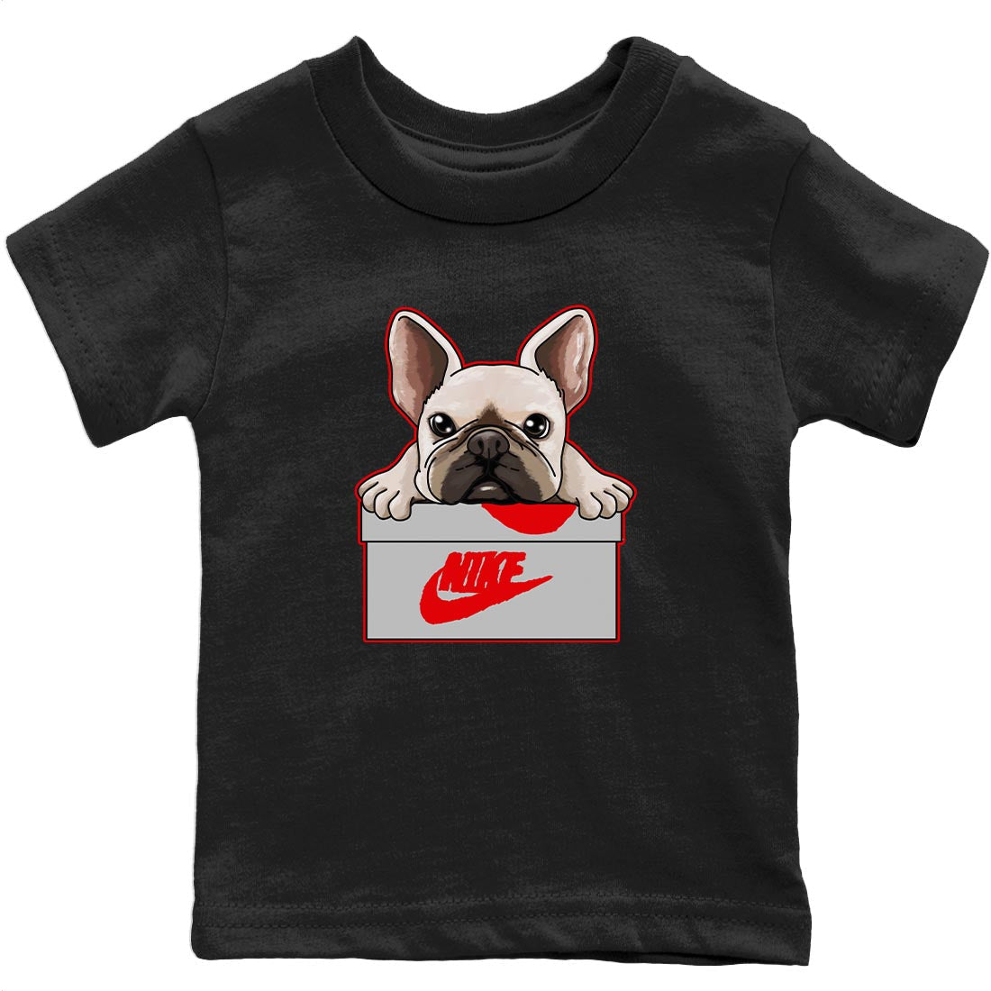 Jordan 3 Fire Red Sneaker Matching T-Shirt French Bulldog Sneaker Tees Jordan 3 Fire Red Sneaker Release Tees Kids Shirts