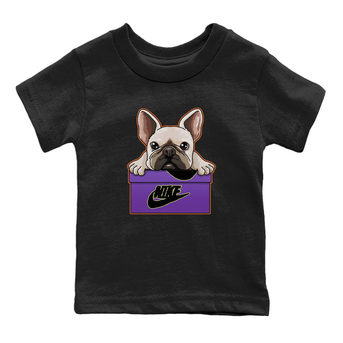 Jordan 4 Canyon Purple Sneaker Matching T-Shirt French Bulldog Sneaker Tees Jordan 4 Canyon Purple Sneaker Release Tees Kids Shirts