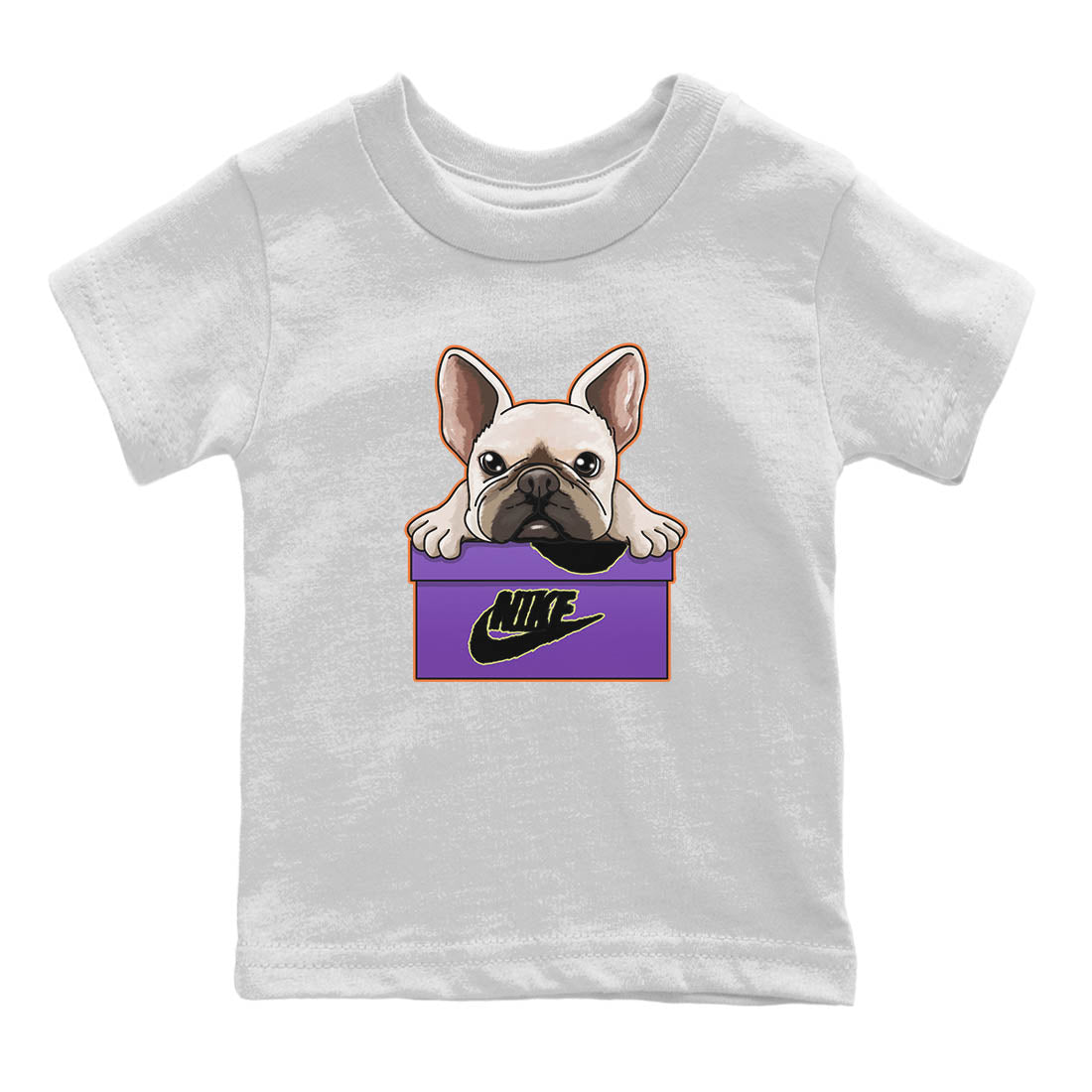Jordan 4 Canyon Purple Sneaker Matching T-Shirt French Bulldog Sneaker Tees Jordan 4 Canyon Purple Sneaker Release Tees Kids Shirts