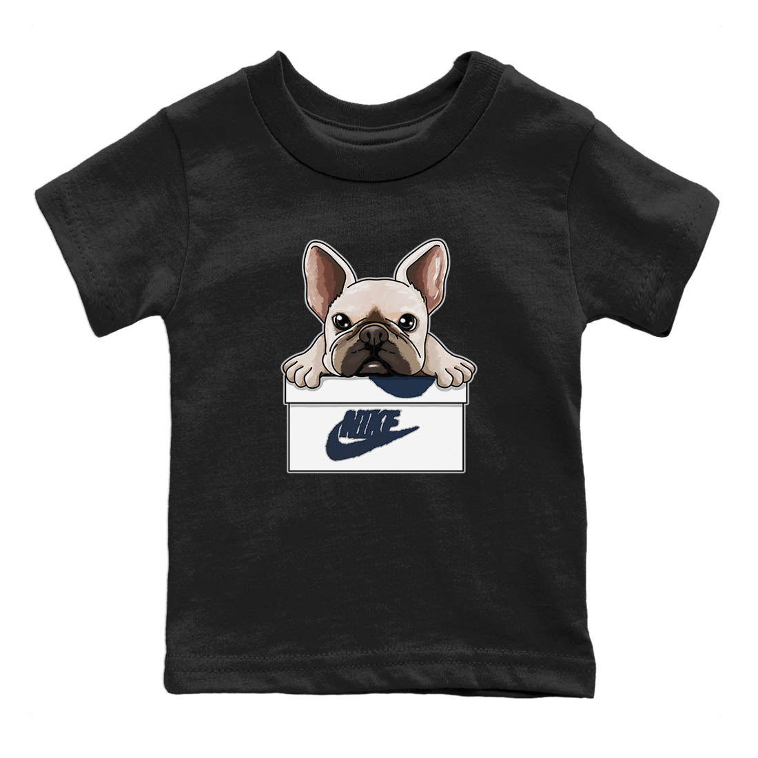 Jordan 4 Midnight Navy Sneaker Matching T-Shirt French Bulldog Sneaker Tees Jordan 4 Midnight Navy Sneaker Release Tees Kids Shirts