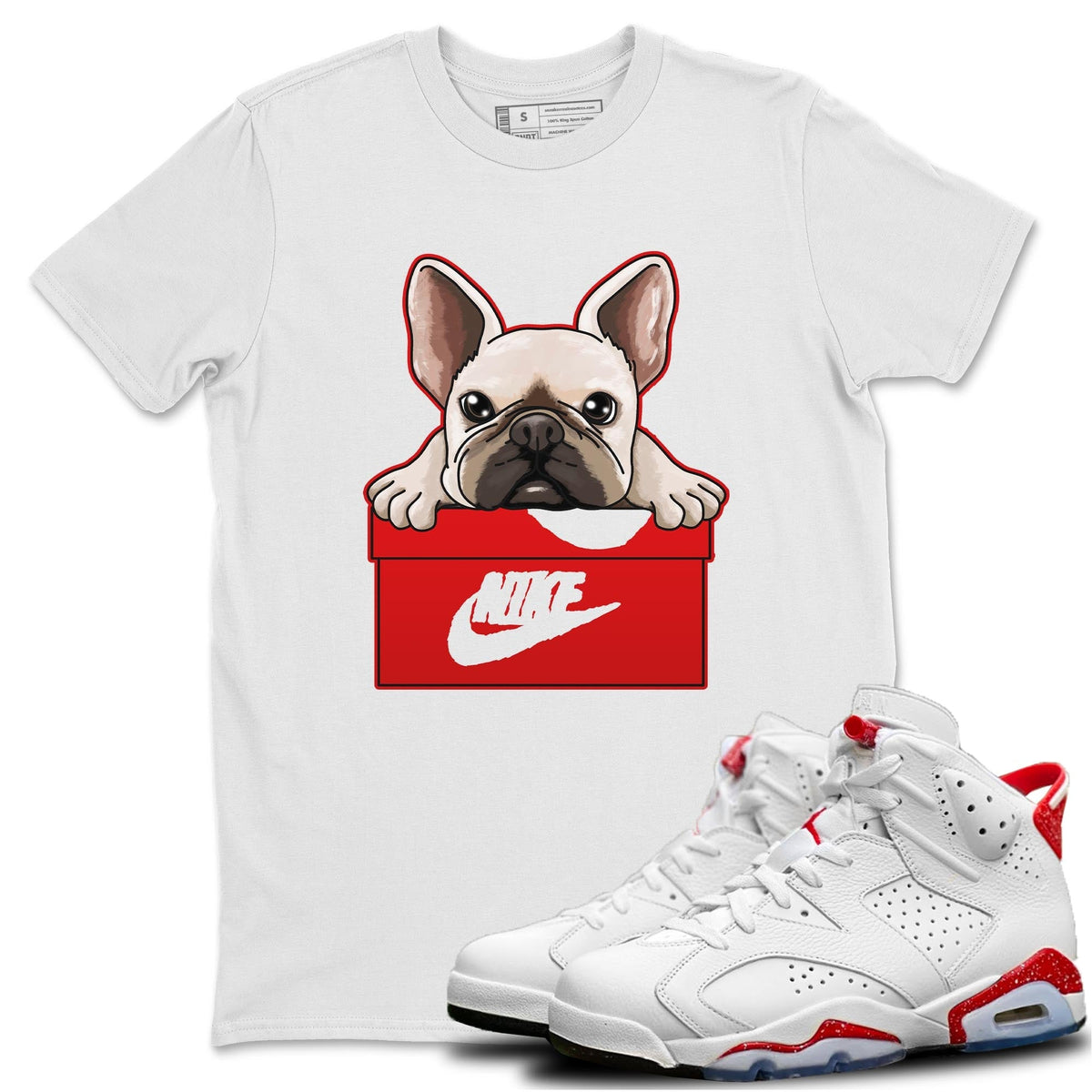 Jordan 6 Red Velvet Cookies Shirt To Match Jordans French Bulldog Sneaker Tees Jordan 6 Red Velvet Cookies Drip Gear Zone Sneaker Matching Clothing Unisex Shirts