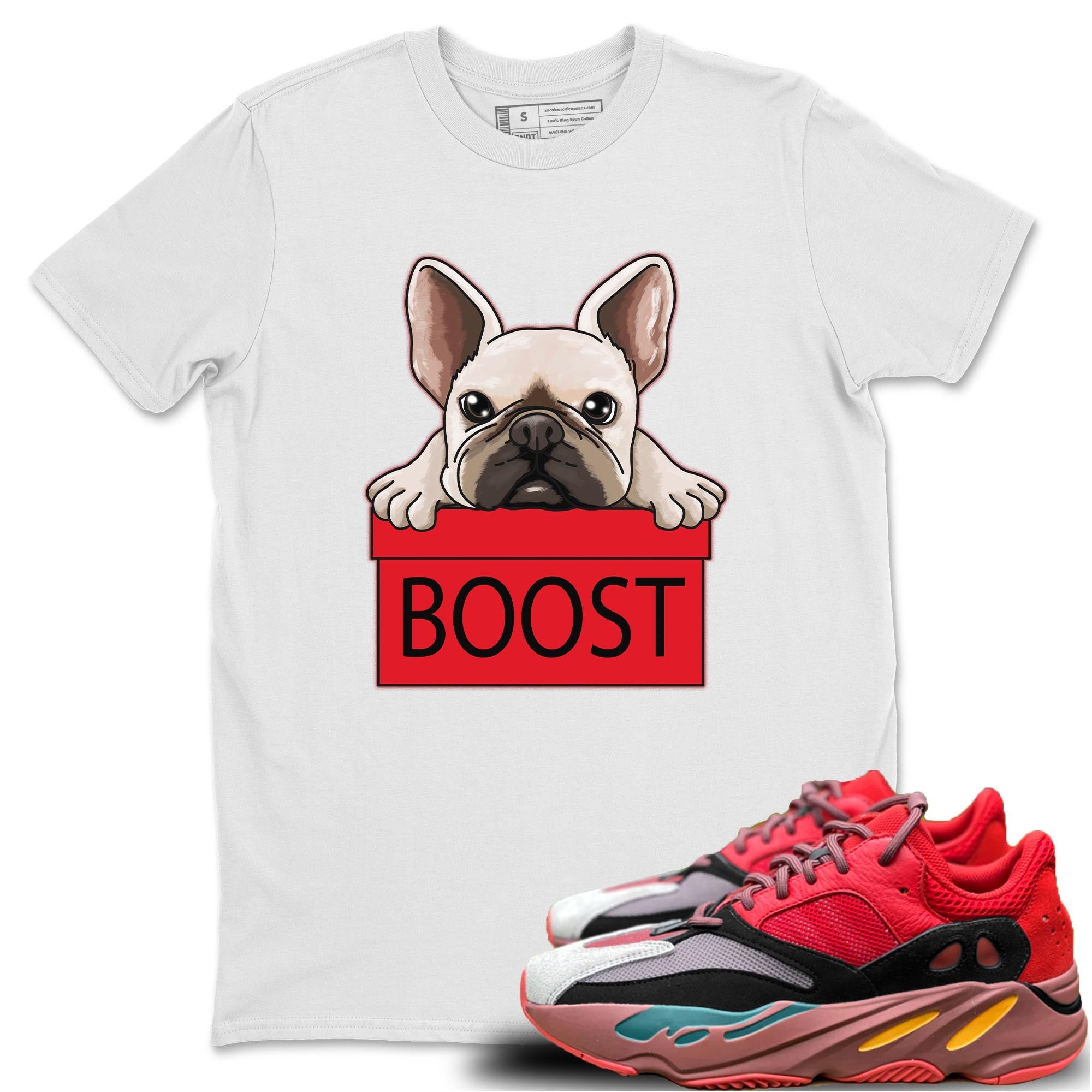 Yeezy 700 Hi-Res Red Shirt To Match Jordans French Bulldog Sneaker Tees Yeezy 700 Hi-Res Red Drip Gear Zone Sneaker Matching Clothing Unisex Shirts