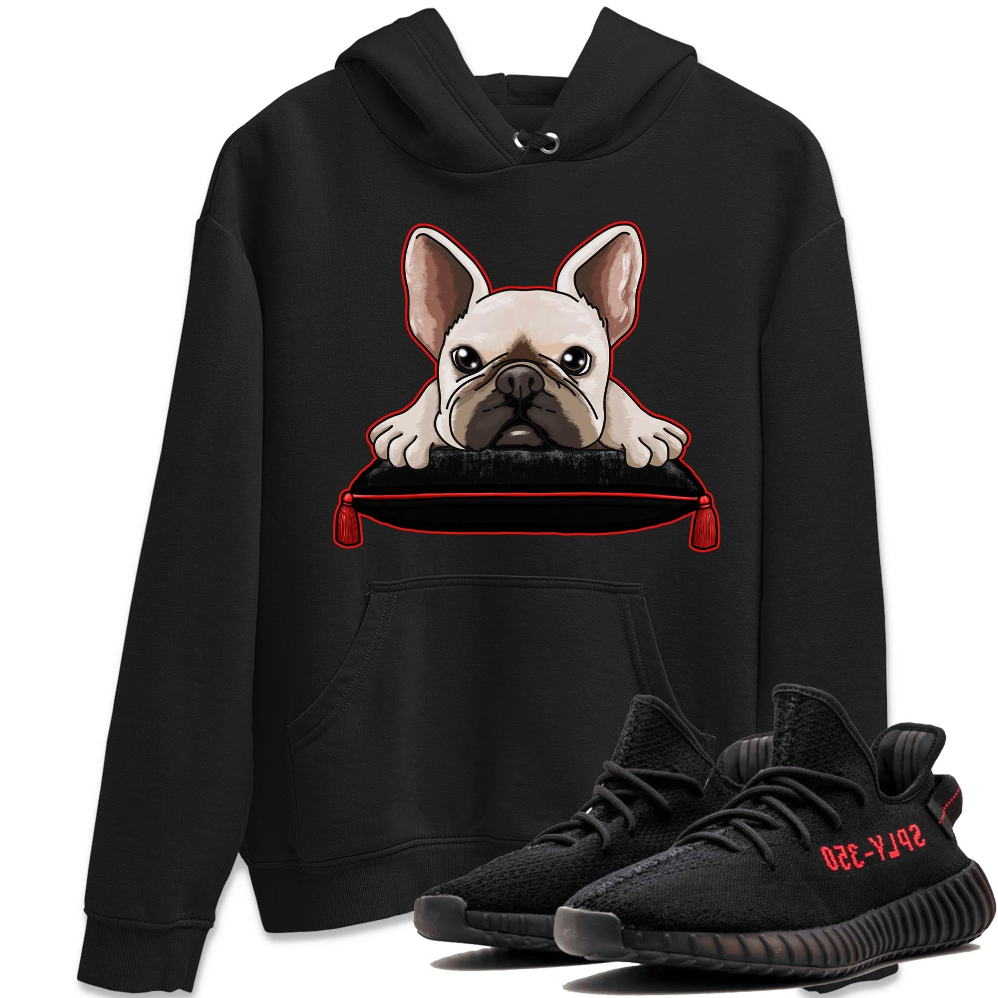 Yeezy 350 Bred shirt to match jordans French Bulldog Streetwear Sneaker Shirt Yeezy Boost 350 V2 Bred Drip Gear Zone Sneaker Matching Clothing Unisex Black 1 T-Shirt