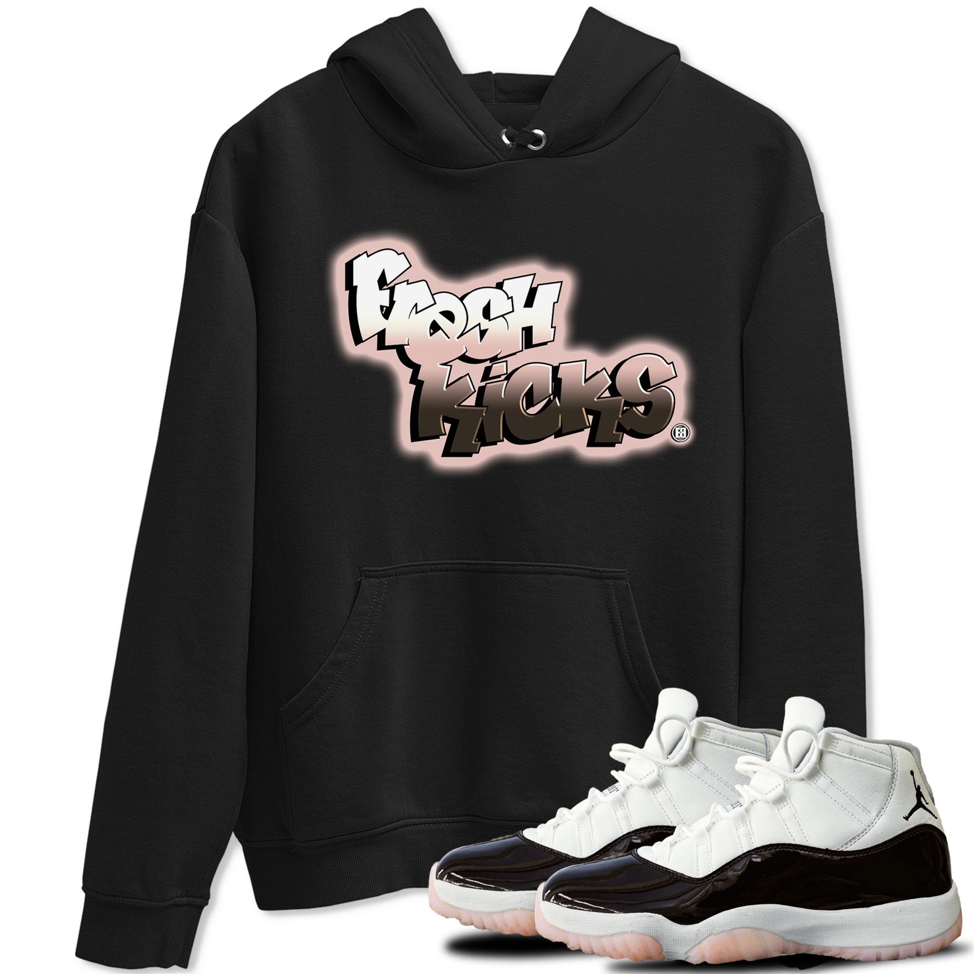 11s Neapolitan sneaker shirt to match jordans Fresh Kicks sneaker matching t-shirts and clothing Air Jordan 11 Neapolitan Drip Gear Zone Sneaker Matching Clothing Brand Unisex Sneaker Tee Black 1 T-Shirt