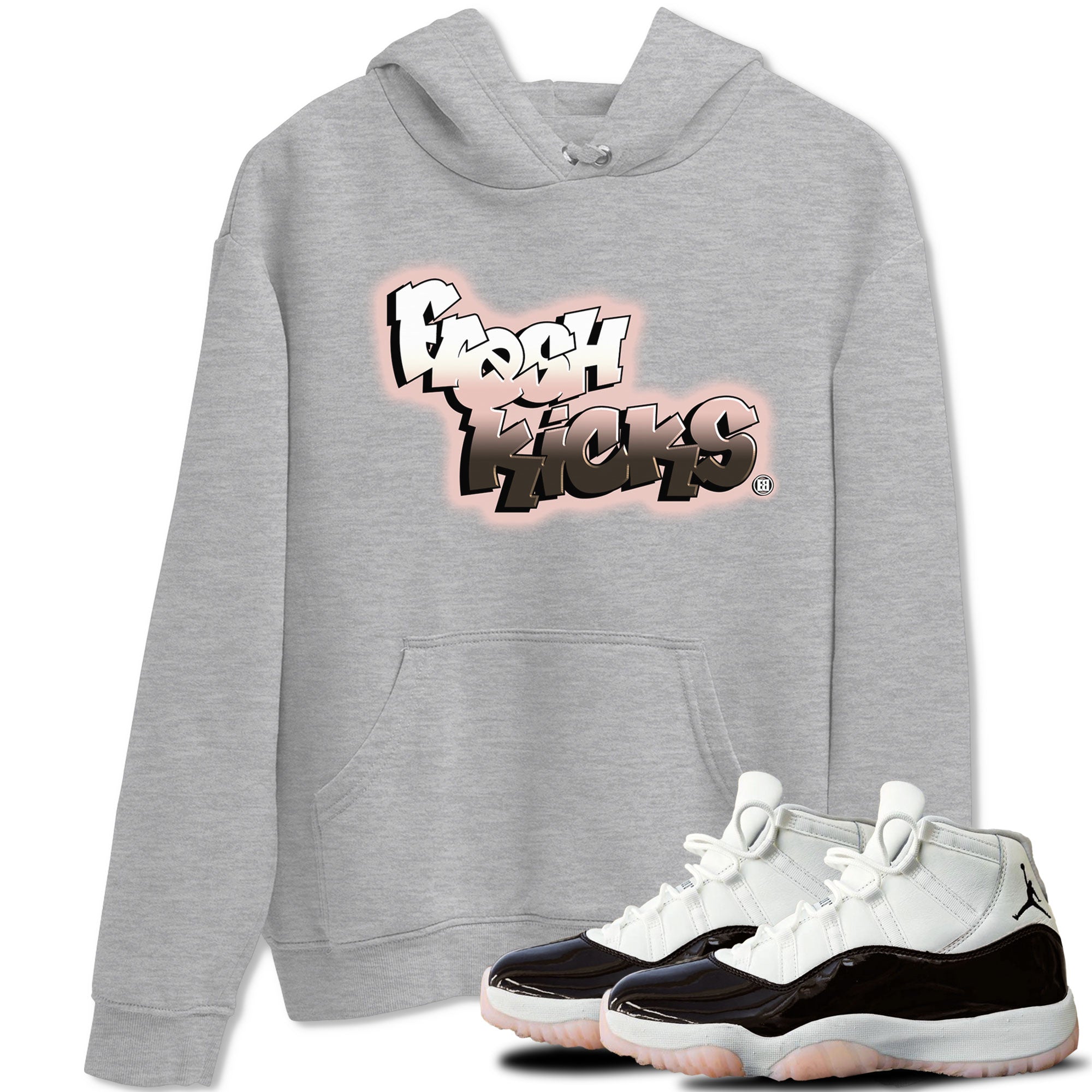 11s Neapolitan sneaker shirt to match jordans Fresh Kicks sneaker matching t-shirts and clothing Air Jordan 11 Neapolitan Drip Gear Zone Sneaker Matching Clothing Brand Unisex Sneaker Tee Heather Grey 1 T-Shirt