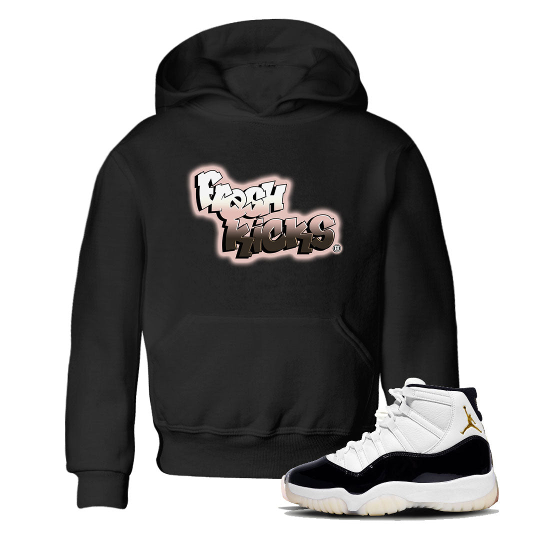 11s Neapolitan sneaker shirt to match jordans Fresh Kicks sneaker matching t-shirts and clothing Air Jordan 11 Neapolitan Drip Gear Zone Sneaker Matching Clothing Brand Baby Toddler Black 1 T-Shirt