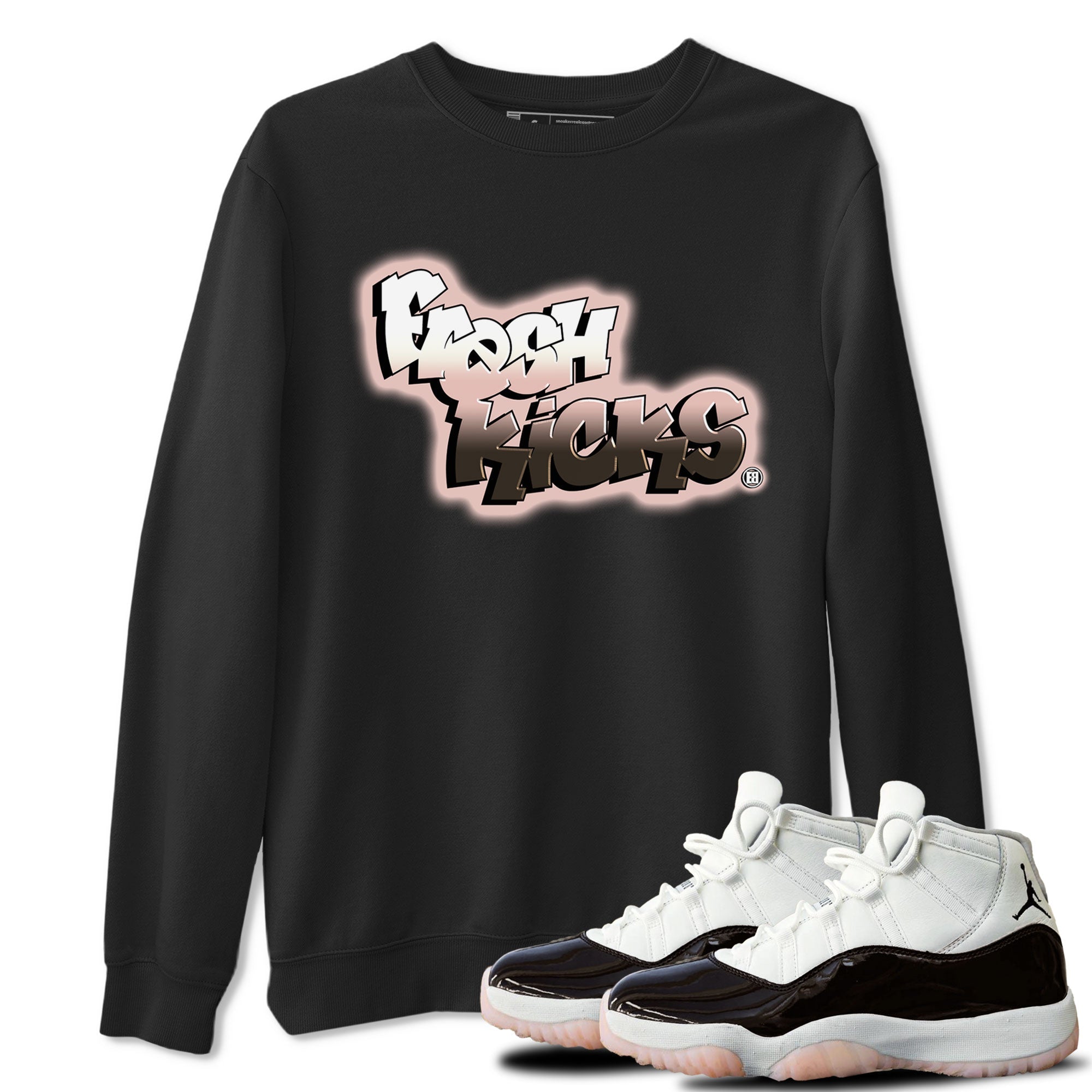 11s Neapolitan sneaker shirt to match jordans Fresh Kicks sneaker matching t-shirts and clothing Air Jordan 11 Neapolitan Drip Gear Zone Sneaker Matching Clothing Brand Unisex Sneaker Tee Black 1 T-Shirt