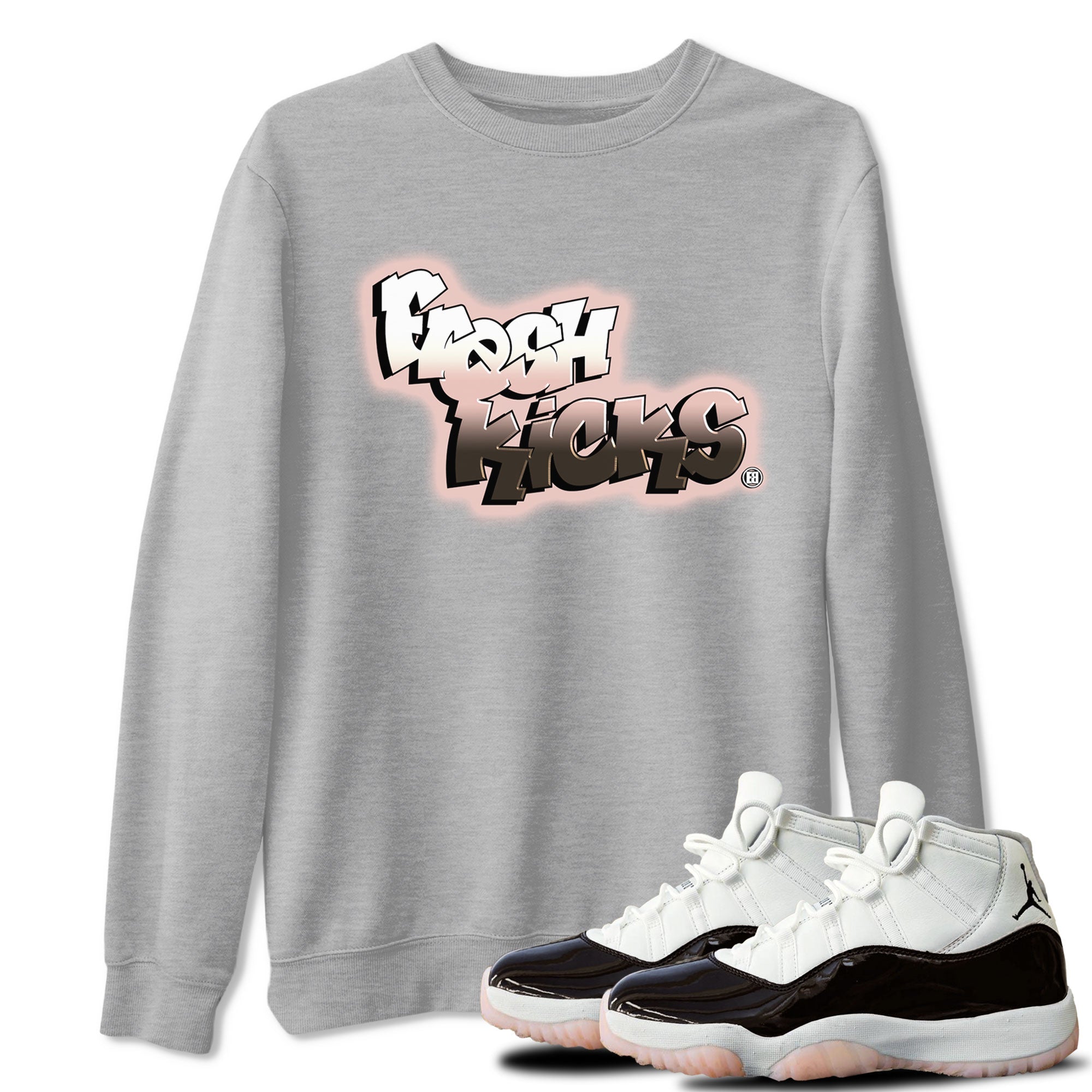 11s Neapolitan sneaker shirt to match jordans Fresh Kicks sneaker matching t-shirts and clothing Air Jordan 11 Neapolitan Drip Gear Zone Sneaker Matching Clothing Brand Unisex Sneaker Tee Heather Grey 1 T-Shirt