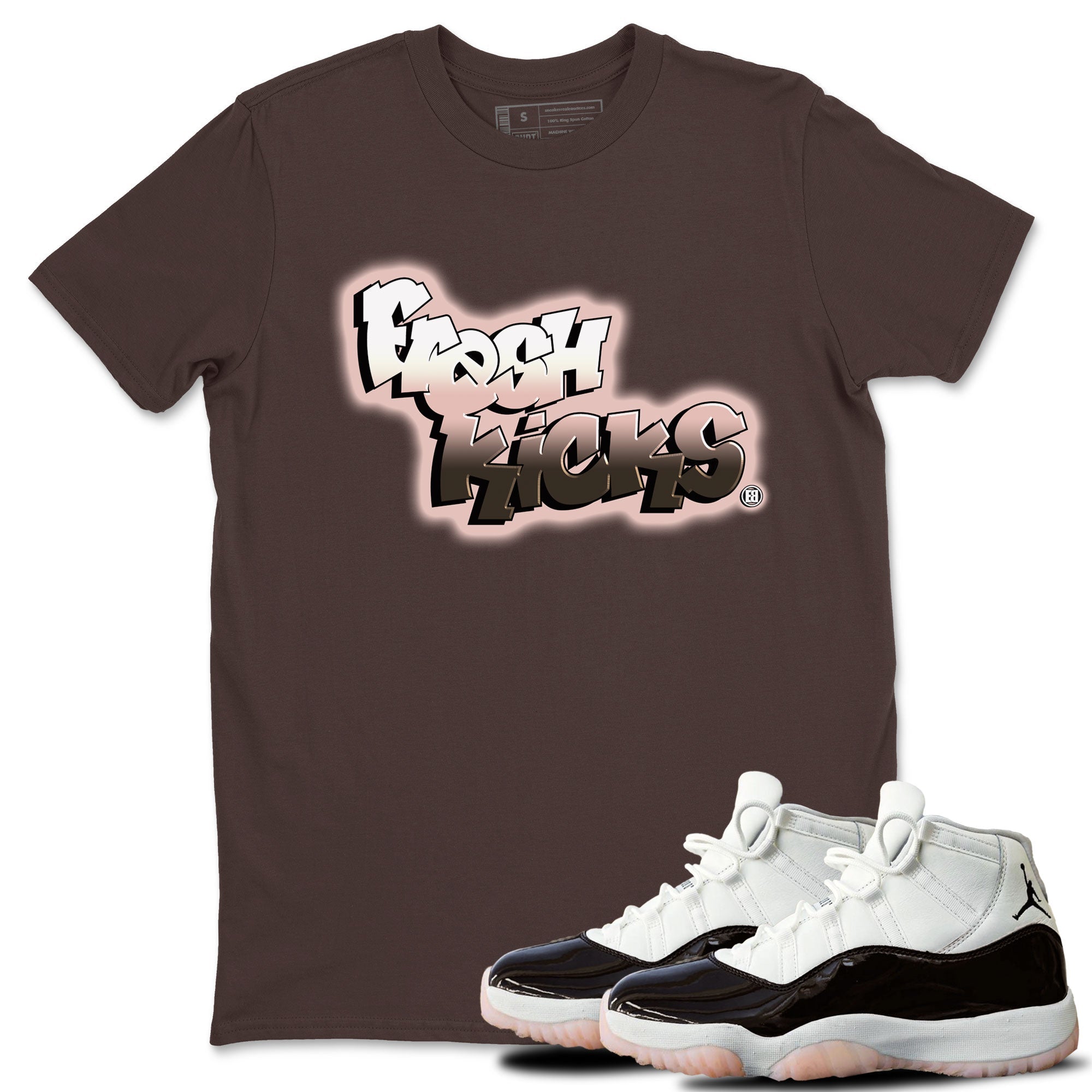 11s Neapolitan sneaker shirt to match jordans Fresh Kicks sneaker matching t-shirts and clothing Air Jordan 11 Neapolitan Drip Gear Zone Sneaker Matching Clothing Brand Unisex Sneaker Tee Dark Chocolate 1 T-Shirt