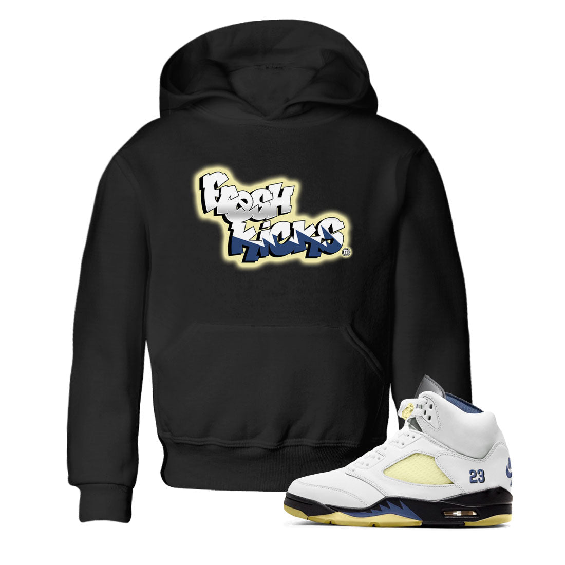 Air Jordan 5 A Ma Maniere x Photon Dust shirt to match jordans Fresh Kicks sneaker tees Air Jordan 5 x A Ma Maniere "Dawn" Drip Gear Zone Streetwear Brand Sneaker Matching Clothing Brand Baby Toddler Black 1 T-Shirt