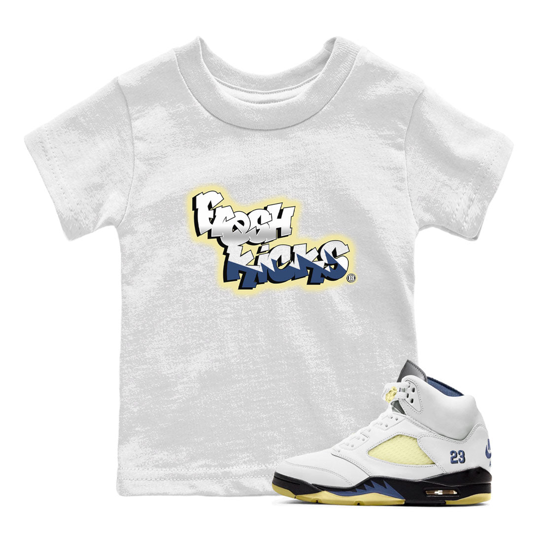 Air Jordan 5 A Ma Maniere x Photon Dust shirt to match jordans Fresh Kicks sneaker tees Air Jordan 5 x A Ma Maniere "Dawn" Drip Gear Zone Streetwear Brand Sneaker Matching Clothing Brand Baby Toddler White 1 T-Shirt