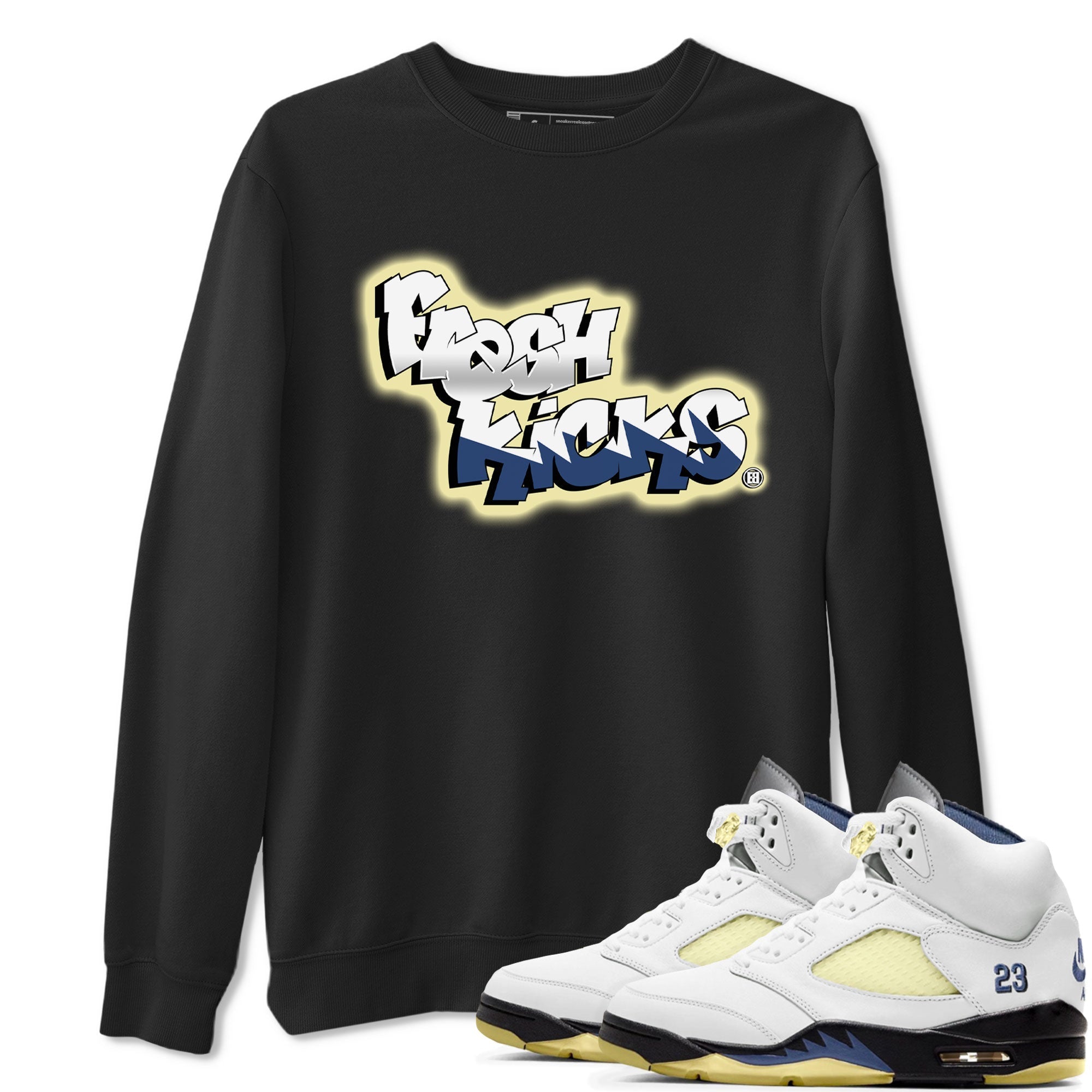 Air Jordan 5 A Ma Maniere x Photon Dust shirt to match jordans Fresh Kicks sneaker tees Air Jordan 5 x A Ma Maniere "Dawn" Drip Gear Zone Streetwear Brand Sneaker Matching Clothing Brand Unisex Sneaker Tee Black 1 T-Shirt