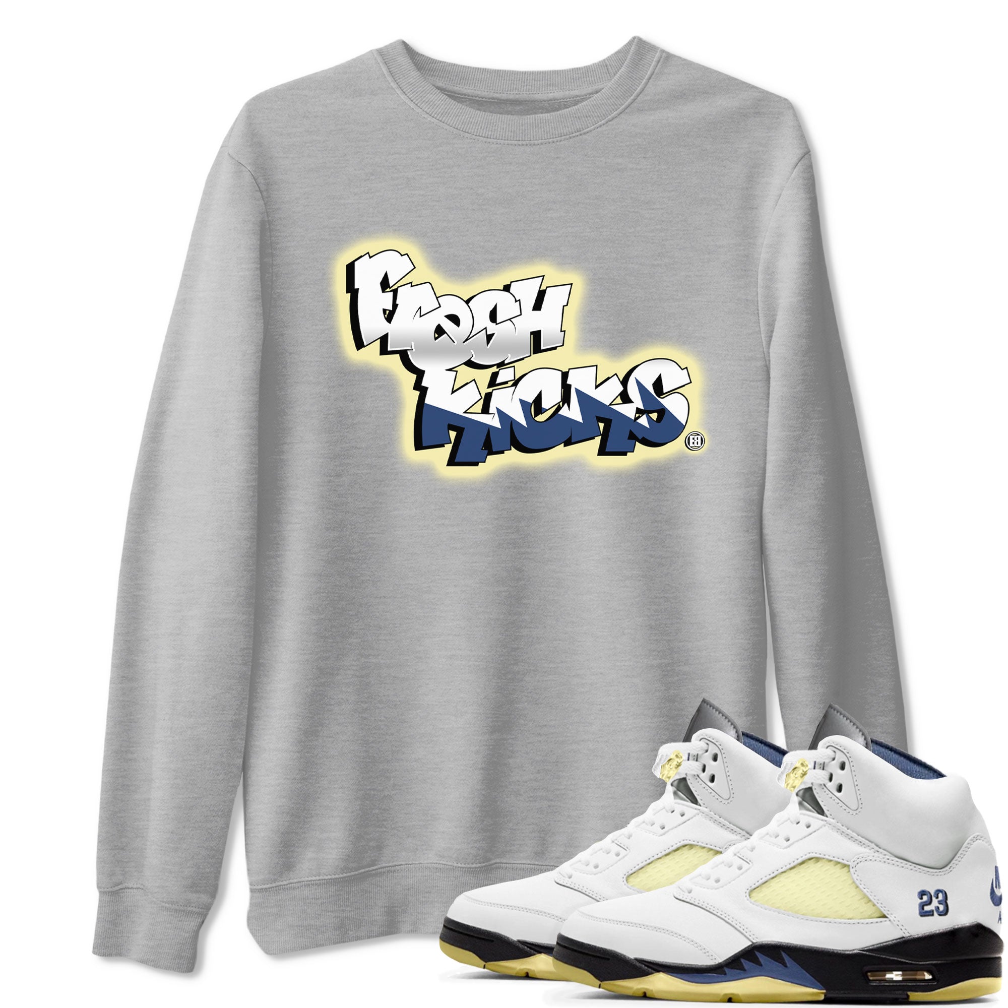Air Jordan 5 A Ma Maniere x Photon Dust shirt to match jordans Fresh Kicks sneaker tees Air Jordan 5 x A Ma Maniere "Dawn" Drip Gear Zone Streetwear Brand Sneaker Matching Clothing Brand Unisex Sneaker Tee Heather Grey 1 T-Shirt