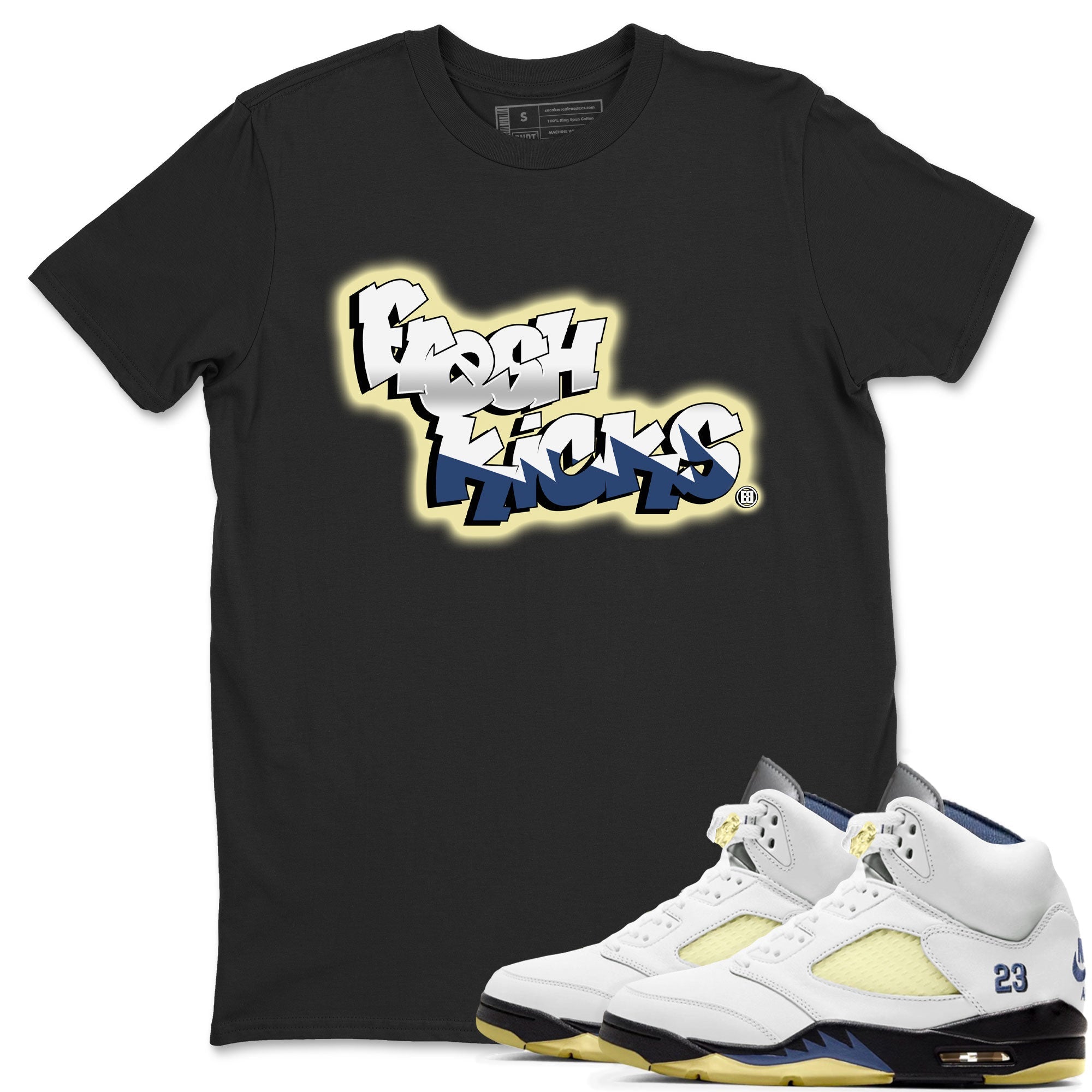 Air Jordan 5 A Ma Maniere x Photon Dust shirt to match jordans Fresh Kicks sneaker tees Air Jordan 5 x A Ma Maniere "Dawn" Drip Gear Zone Streetwear Brand Sneaker Matching Clothing Brand Unisex Sneaker Tee Black 1 T-Shirt