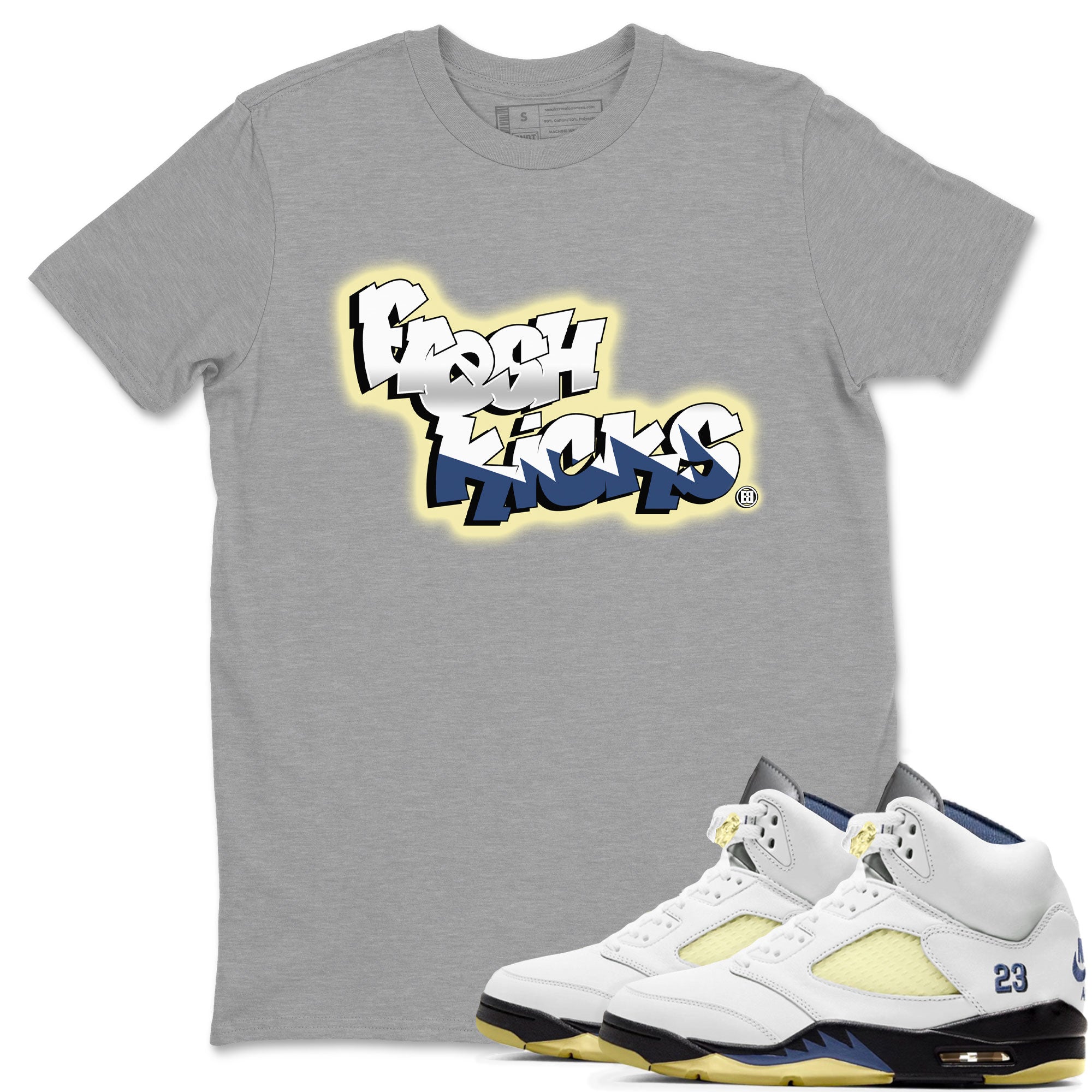 Air Jordan 5 A Ma Maniere x Photon Dust shirt to match jordans Fresh Kicks sneaker tees Air Jordan 5 x A Ma Maniere "Dawn" Drip Gear Zone Streetwear Brand Sneaker Matching Clothing Brand Unisex Sneaker Tee Heather Grey 1 T-Shirt