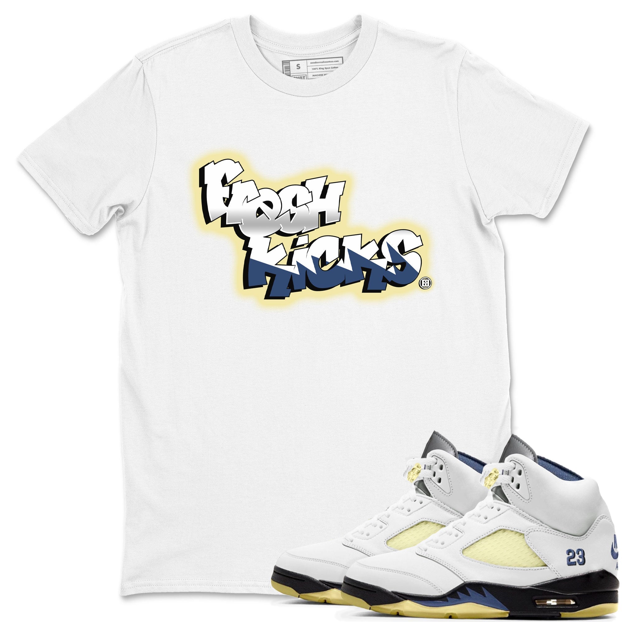 Air Jordan 5 A Ma Maniere x Photon Dust shirt to match jordans Fresh Kicks sneaker tees Air Jordan 5 x A Ma Maniere "Dawn" Drip Gear Zone Streetwear Brand Sneaker Matching Clothing Brand Unisex Sneaker Tee White 1 T-Shirt