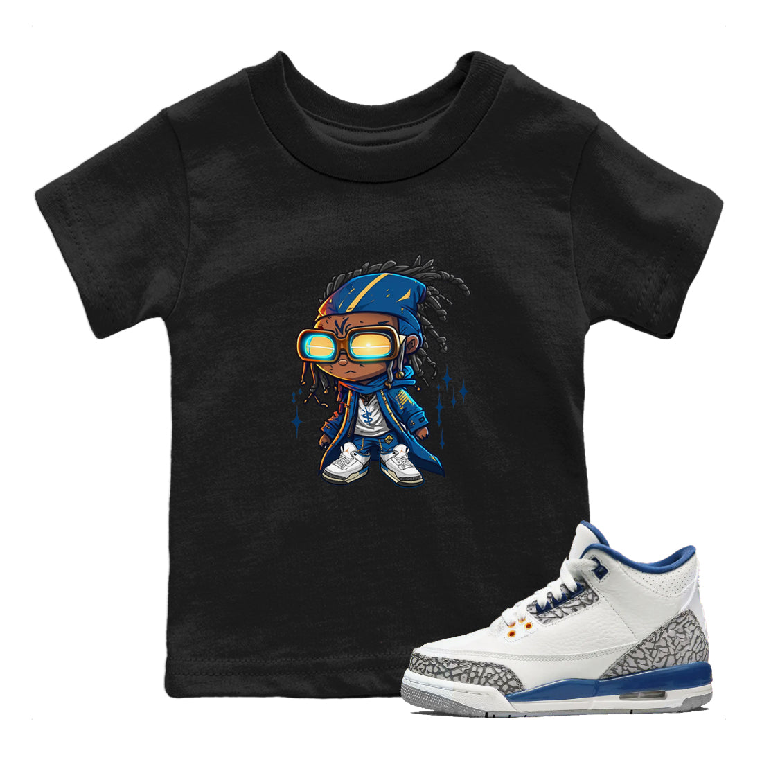  Sneaker Match Tees Future Wizard Streetwear Sneaker Shirt Air Jordan 3 Retro Wizards Sneake T-Shirt Kids Shirts Black 1