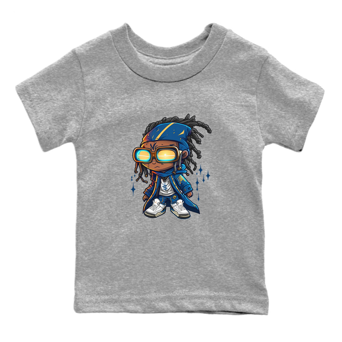  Sneaker Match Tees Future Wizard Streetwear Sneaker Shirt Air Jordan 3 Retro Wizards Sneake T-Shirt Kids Shirts Heather Grey 2
