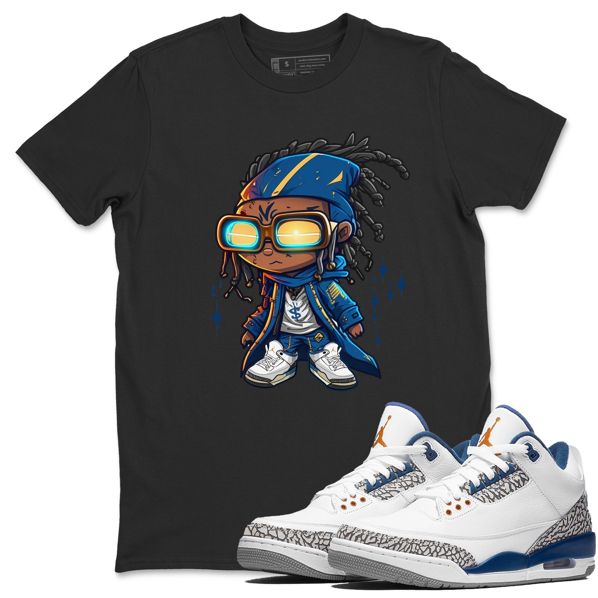  Sneaker Match Tees Future Wizard Streetwear Sneaker Shirt Air Jordan 3 Retro Wizards Sneake T-Shirt Unisex Shirts Black 1