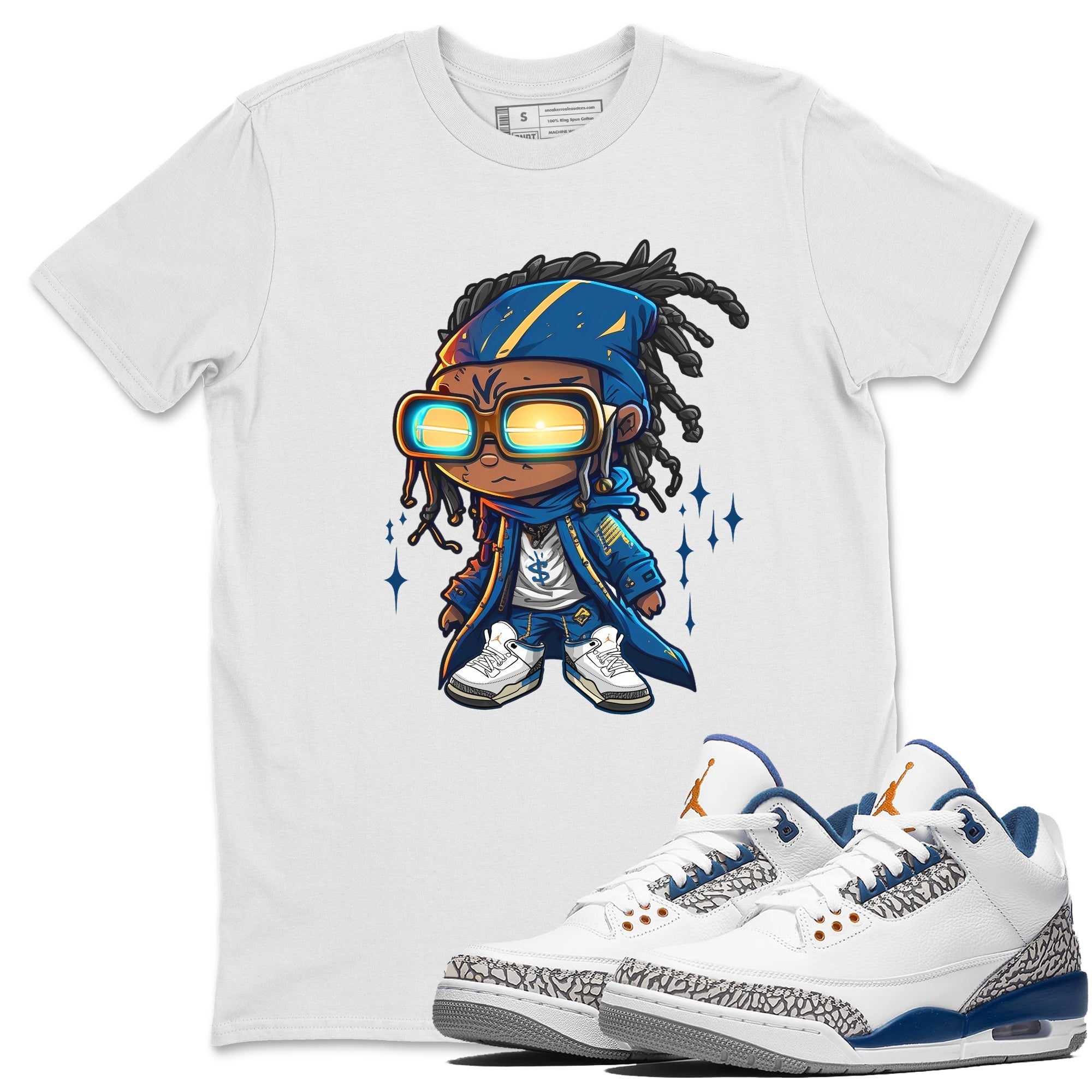  Sneaker Match Tees Future Wizard Streetwear Sneaker Shirt Air Jordan 3 Retro Wizards Sneake T-Shirt Unisex Shirts White 1