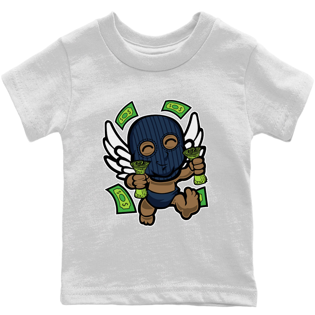 Jordan 13 Brave Blue Sneaker Matching T-Shirt Gangster Baby Sneaker Tees Jordan 13 Brave Blue Sneaker Release Tees Kids Shirts