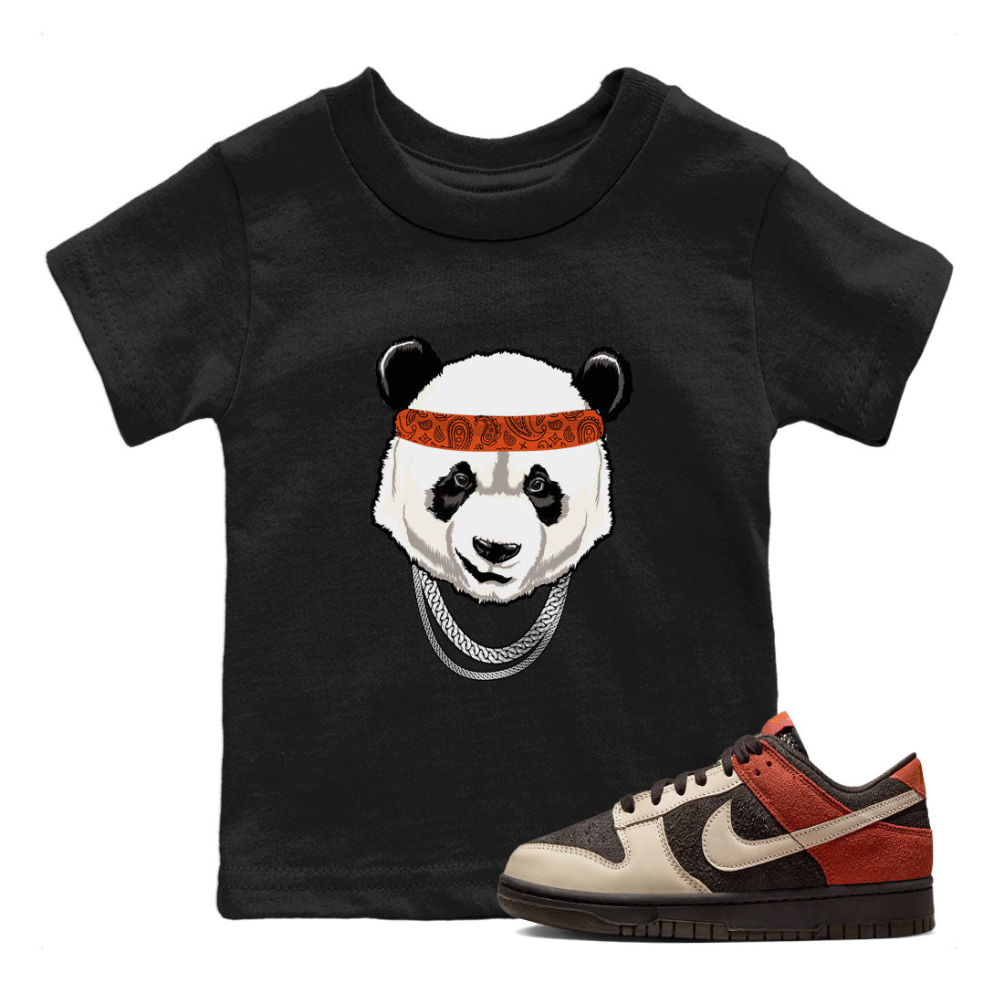 Nike Dunk Low Red Panda shirt to match jordans Gangster Panda sneaker tees Dunk Red Panda Drip Gear Zone Sneaker T-Shirts Youth and Baby Black 1 T-Shirt