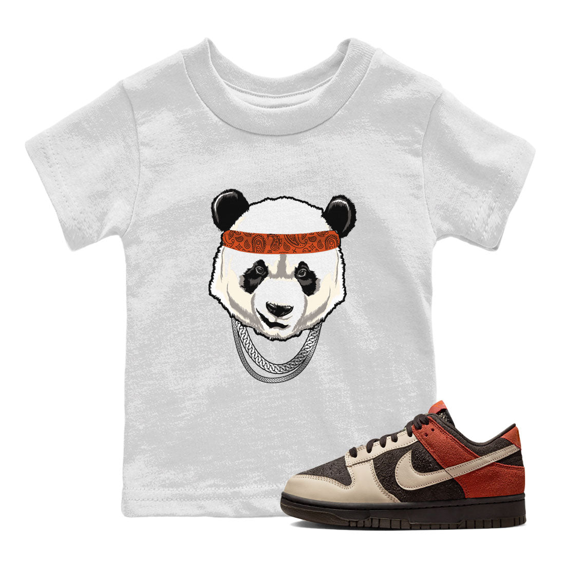 Nike Dunk Low Red Panda shirt to match jordans Gangster Panda sneaker tees Dunk Red Panda Drip Gear Zone Sneaker T-Shirts Youth and Baby White 1 T-Shirt
