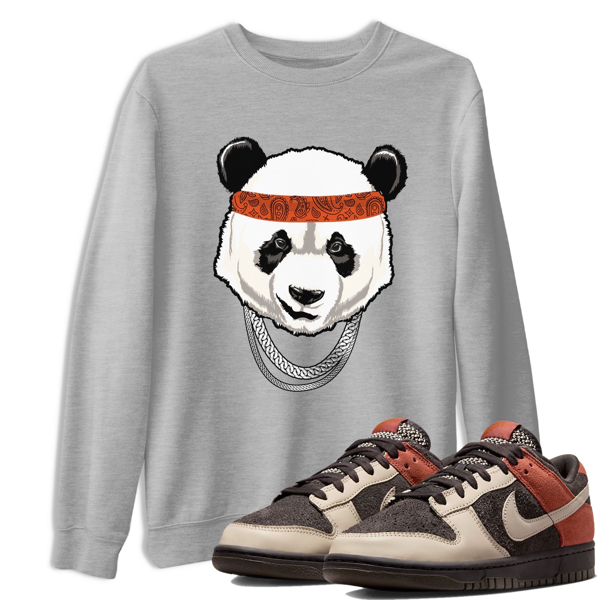Nike Dunk Low Red Panda shirt to match jordans Gangster Panda sneaker tees Dunk Red Panda Drip Gear Zone Sneaker T-Shirts Crew Neck Casual Fit Heather Grey 1 T-Shirt