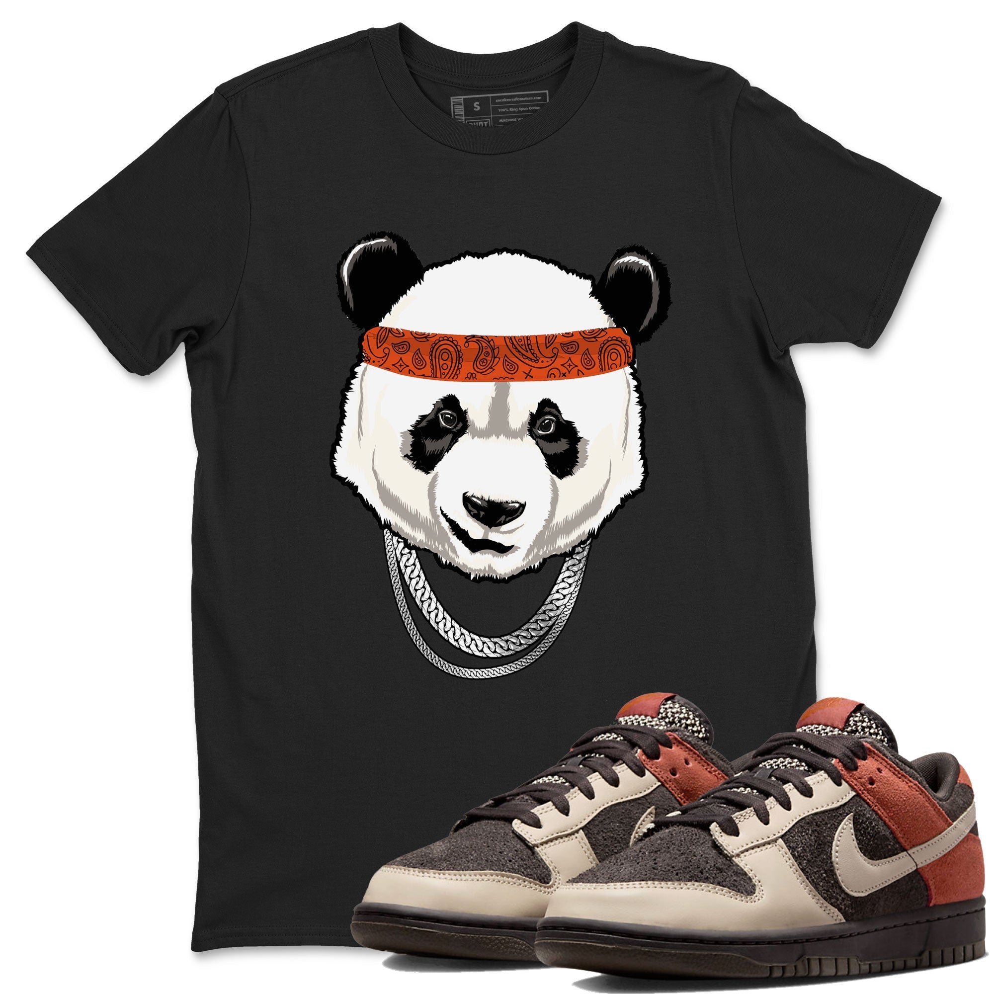 Nike Dunk Low Red Panda shirt to match jordans Gangster Panda sneaker tees Dunk Red Panda Drip Gear Zone Sneaker T-Shirts Crew Neck Casual Fit Black 1 T-Shirt