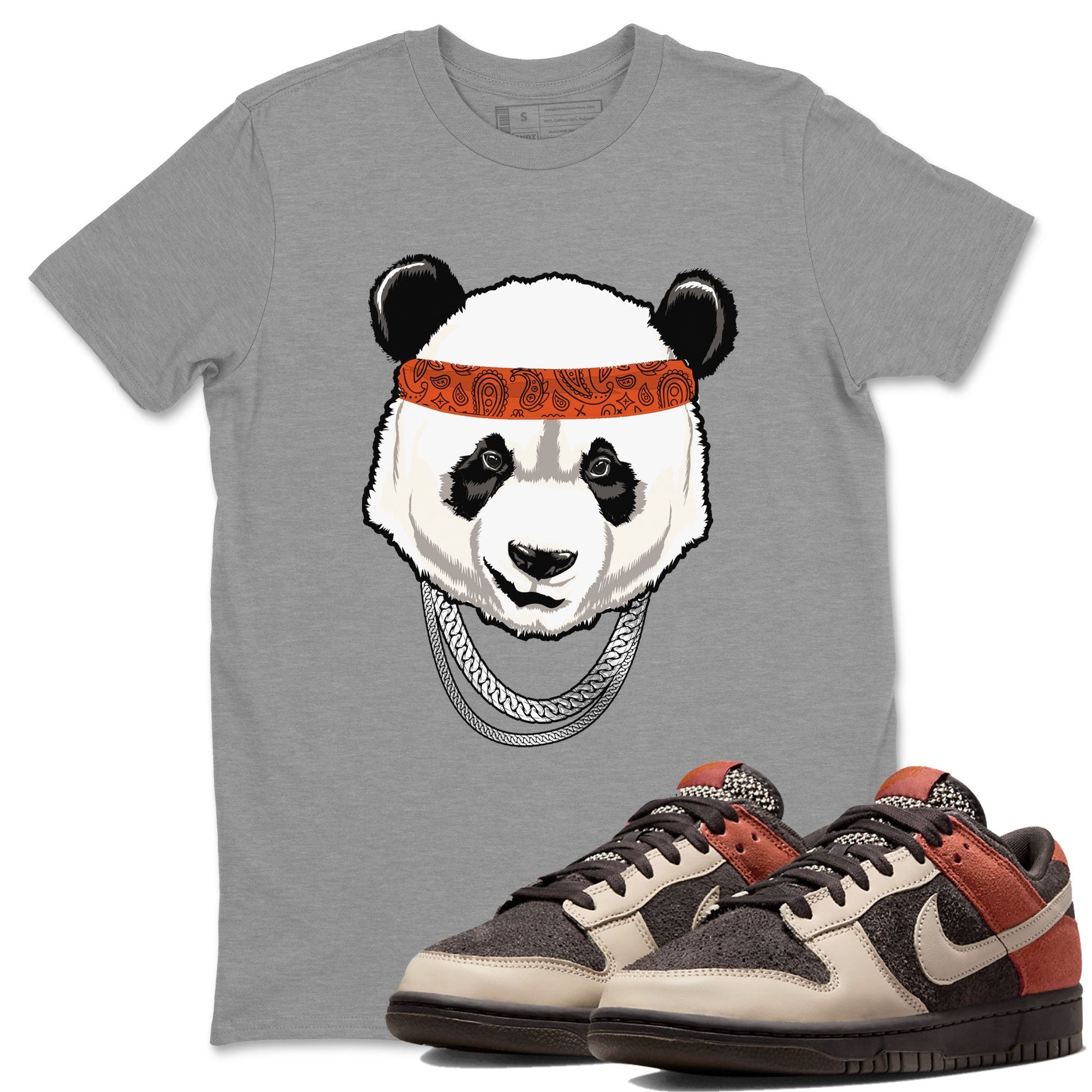 Nike Dunk Low Red Panda shirt to match jordans Gangster Panda sneaker tees Dunk Red Panda Drip Gear Zone Sneaker T-Shirts Crew Neck Casual Fit Heather Grey 1 T-Shirt
