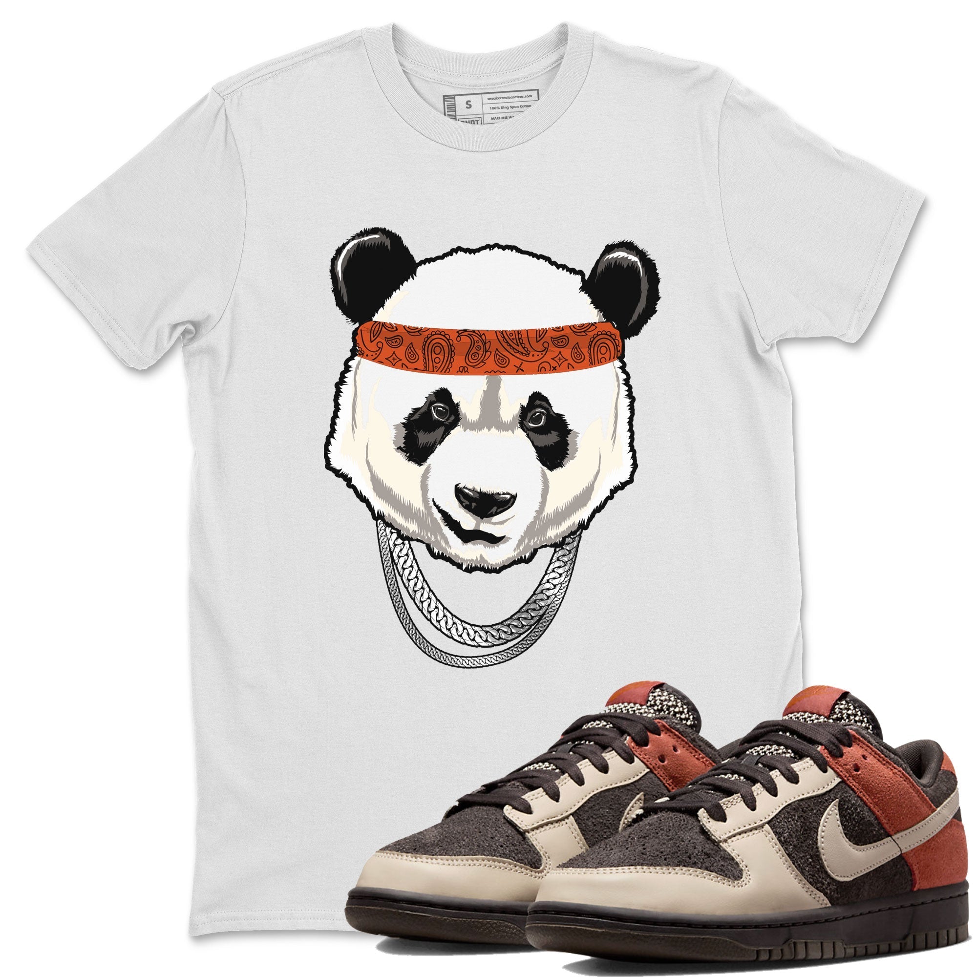 Nike Dunk Low Red Panda shirt to match jordans Gangster Panda sneaker tees Dunk Red Panda Drip Gear Zone Sneaker T-Shirts Crew Neck Casual Fit White 1 T-Shirt