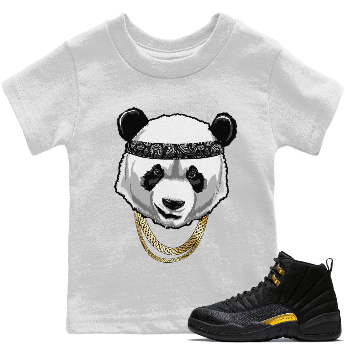Jordan 12 Black Taxi Sneaker Matching T-Shirt Gangster Panda Sneaker Tees Jordan 12 Black Taxi Sneaker Release Tees Kids Shirts