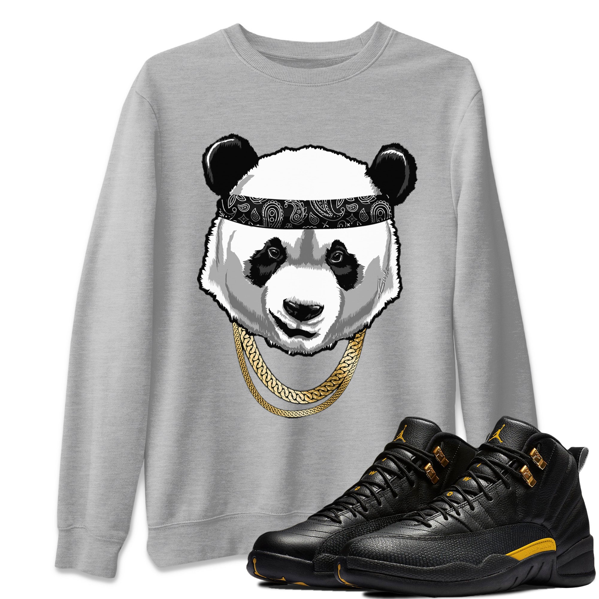 Jordan 12 Black Taxi Sneaker Matching T-Shirt Gangster Panda Sneaker Tees Jordan 12 Black Taxi Sneaker Release Tees Crew Neck Tees