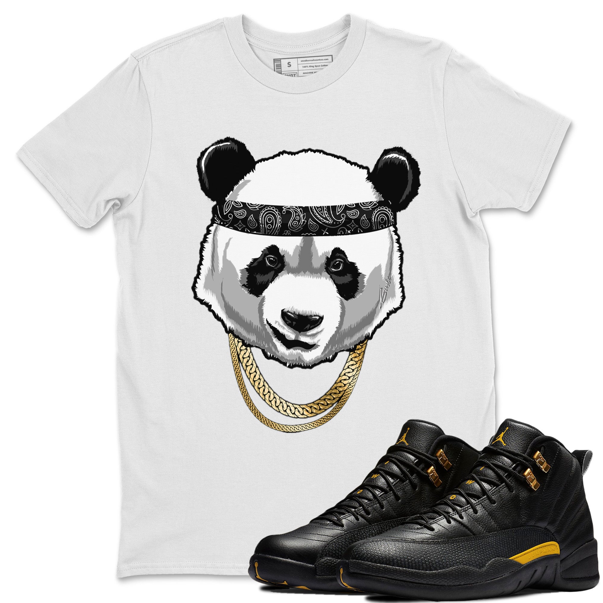 Jordan 12 Black Taxi Sneaker Matching T-Shirt Gangster Panda Sneaker Tees Jordan 12 Black Taxi Sneaker Release Tees Crew Neck Tees