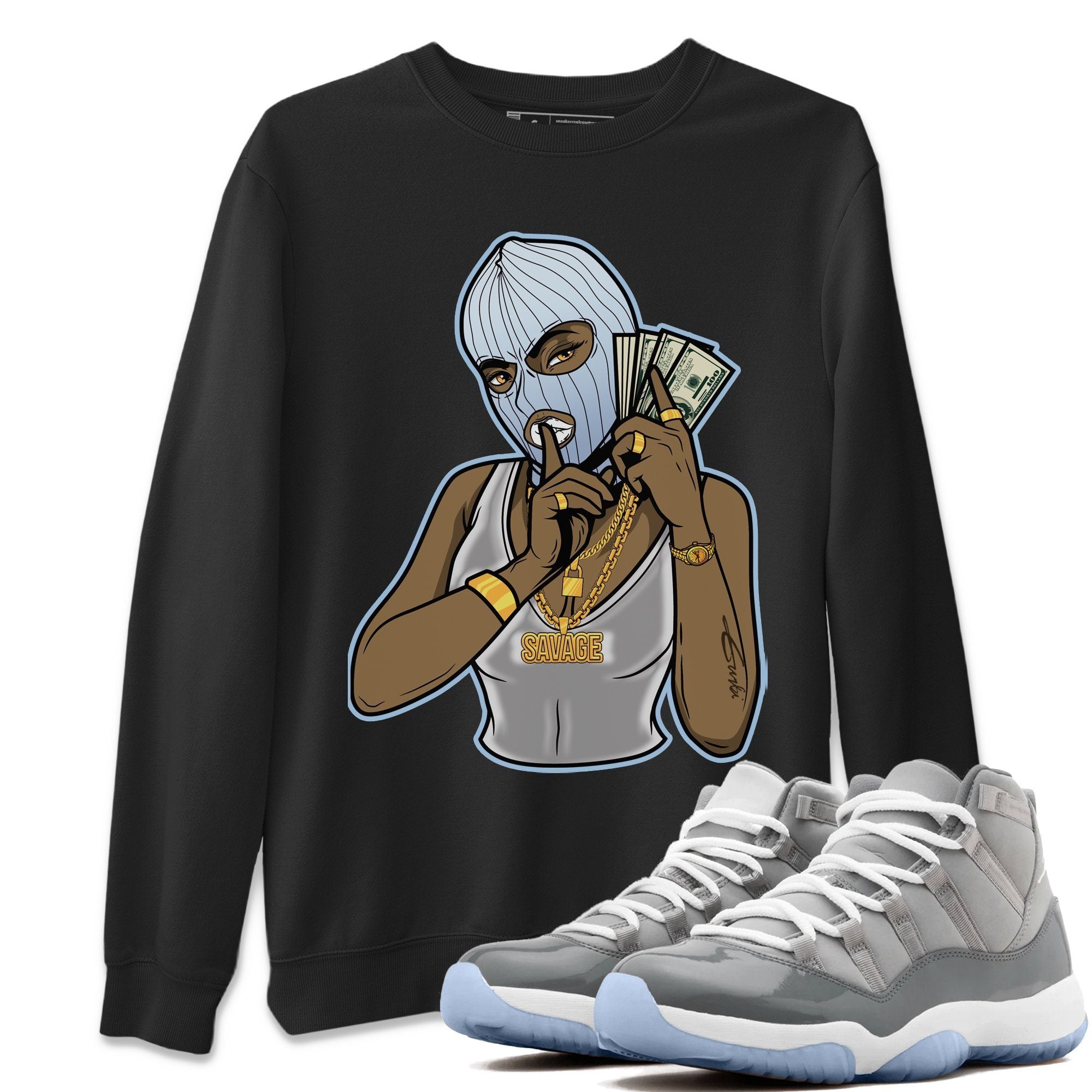 Jordan 11 Cool Grey Shirt To Match Jordans Gangster Women Sneaker Tees Jordan 11 Cool Grey Drip Gear Zone Sneaker Matching Clothing Unisex Shirts