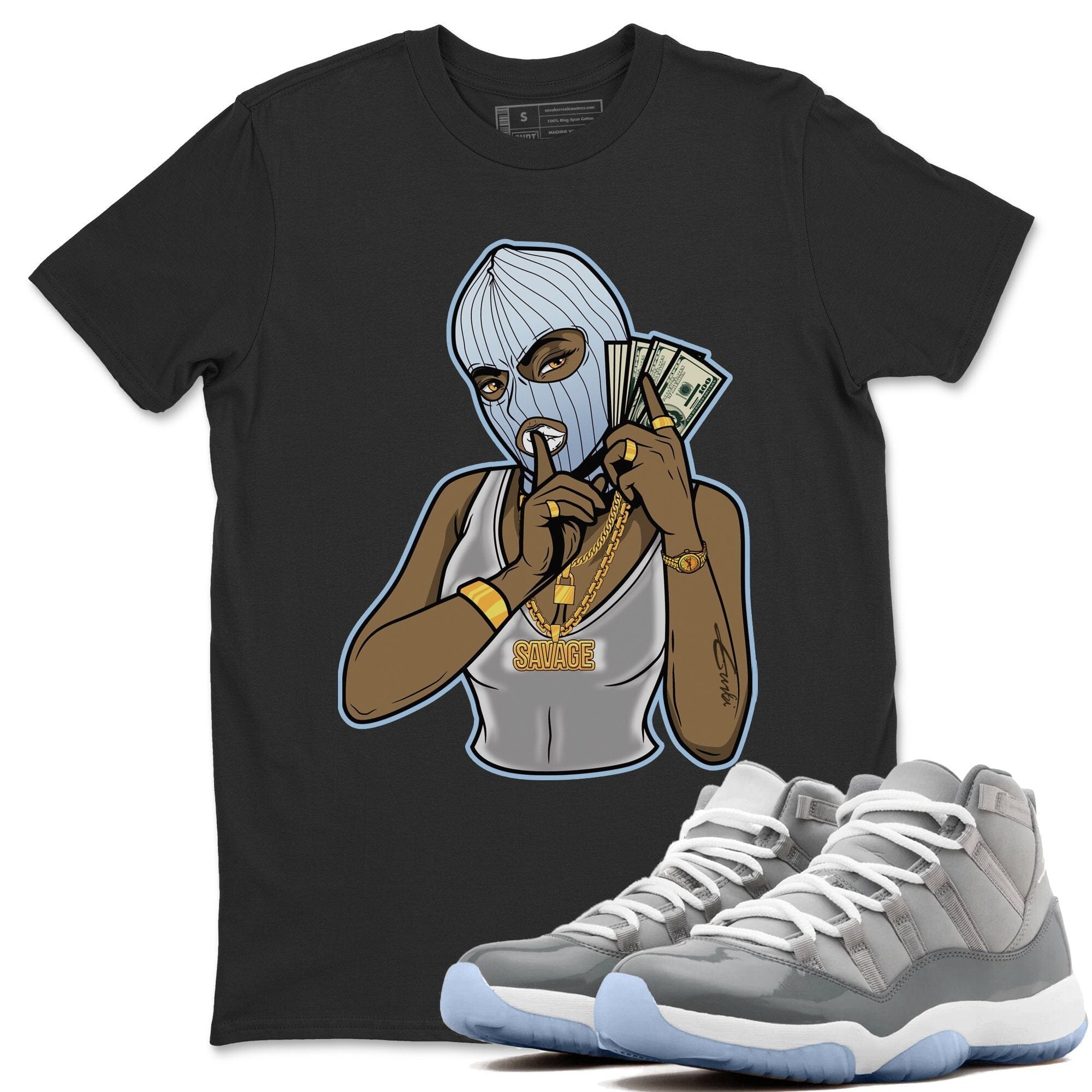 Jordan 11 Cool Grey Shirt To Match Jordans Gangster Women Sneaker Tees Jordan 11 Cool Grey Drip Gear Zone Sneaker Matching Clothing Unisex Shirts
