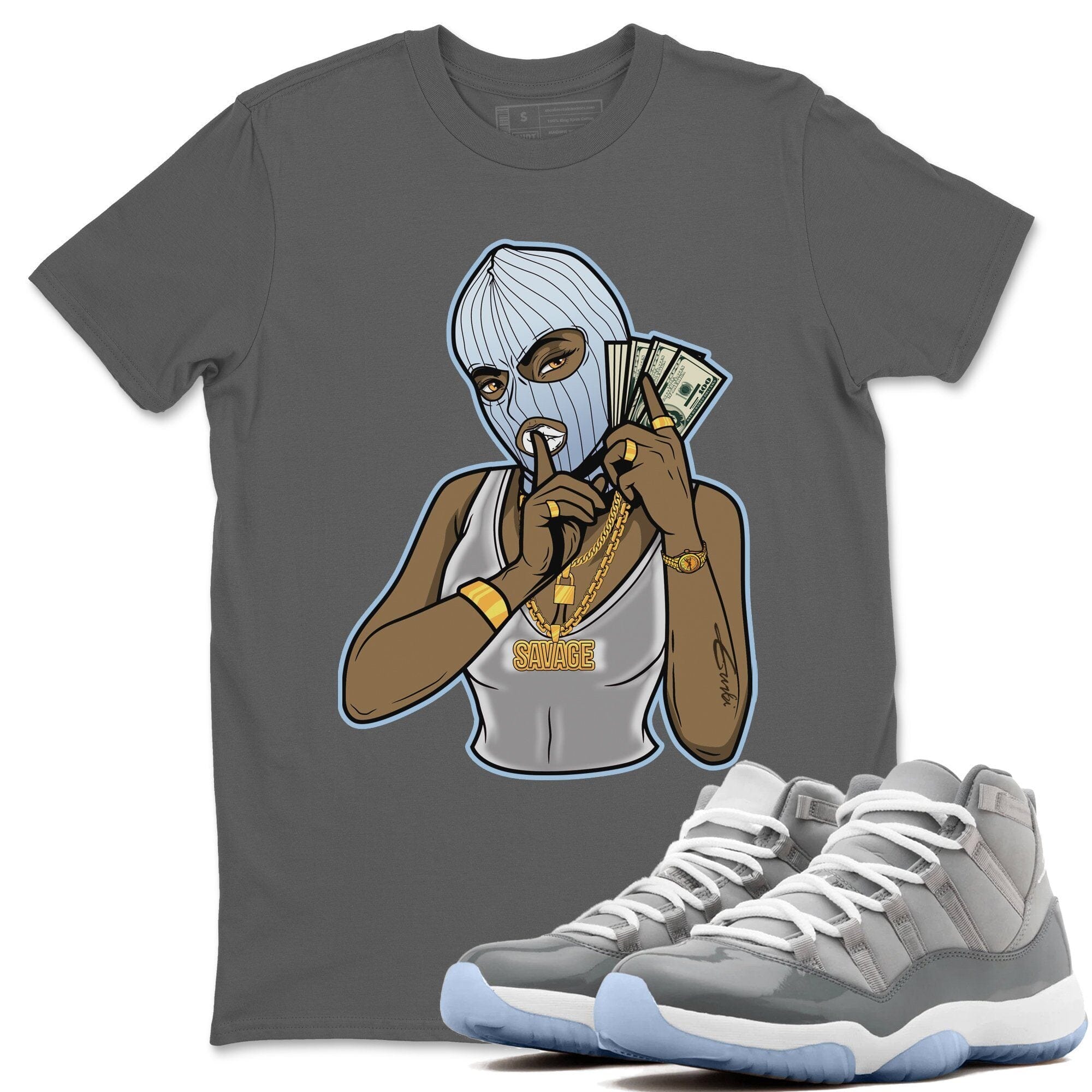 Jordan 11 Cool Grey Shirt To Match Jordans Gangster Women Sneaker Tees Jordan 11 Cool Grey Drip Gear Zone Sneaker Matching Clothing Unisex Shirts