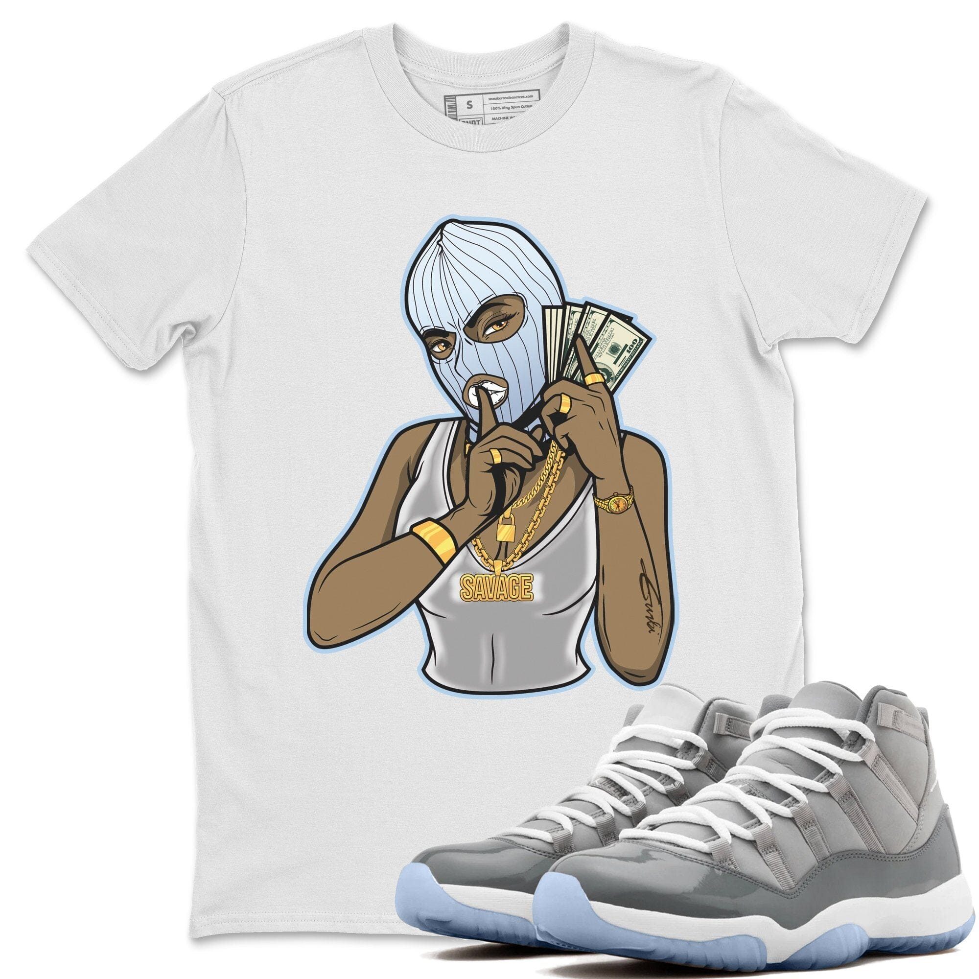 Jordan 11 Cool Grey Shirt To Match Jordans Gangster Women Sneaker Tees Jordan 11 Cool Grey Drip Gear Zone Sneaker Matching Clothing Unisex Shirts