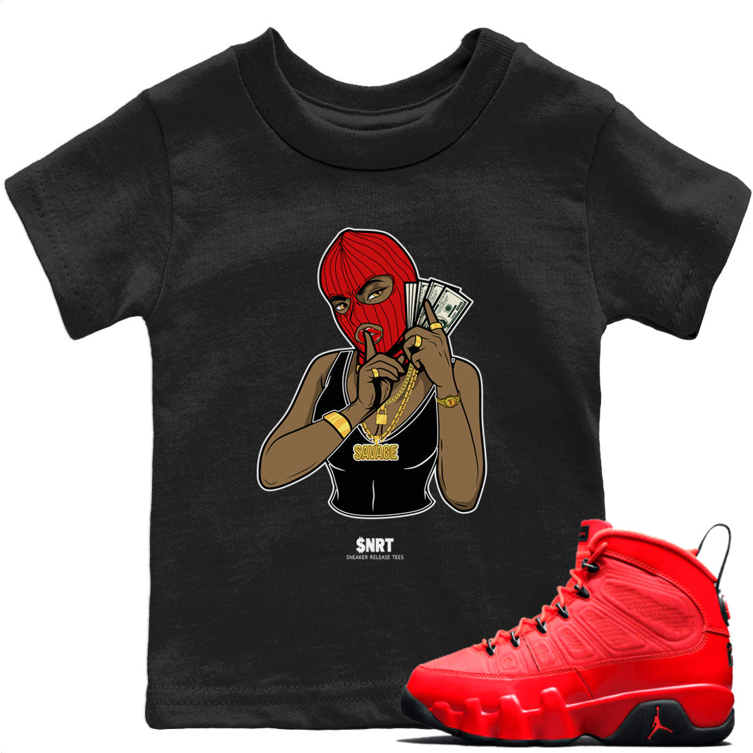 Jordan 9 Chile Red Shirt To Match Jordans Gangster Women Sneaker Tees Jordan 9 Chile Red Drip Gear Zone Sneaker Matching Clothing Kids Shirts