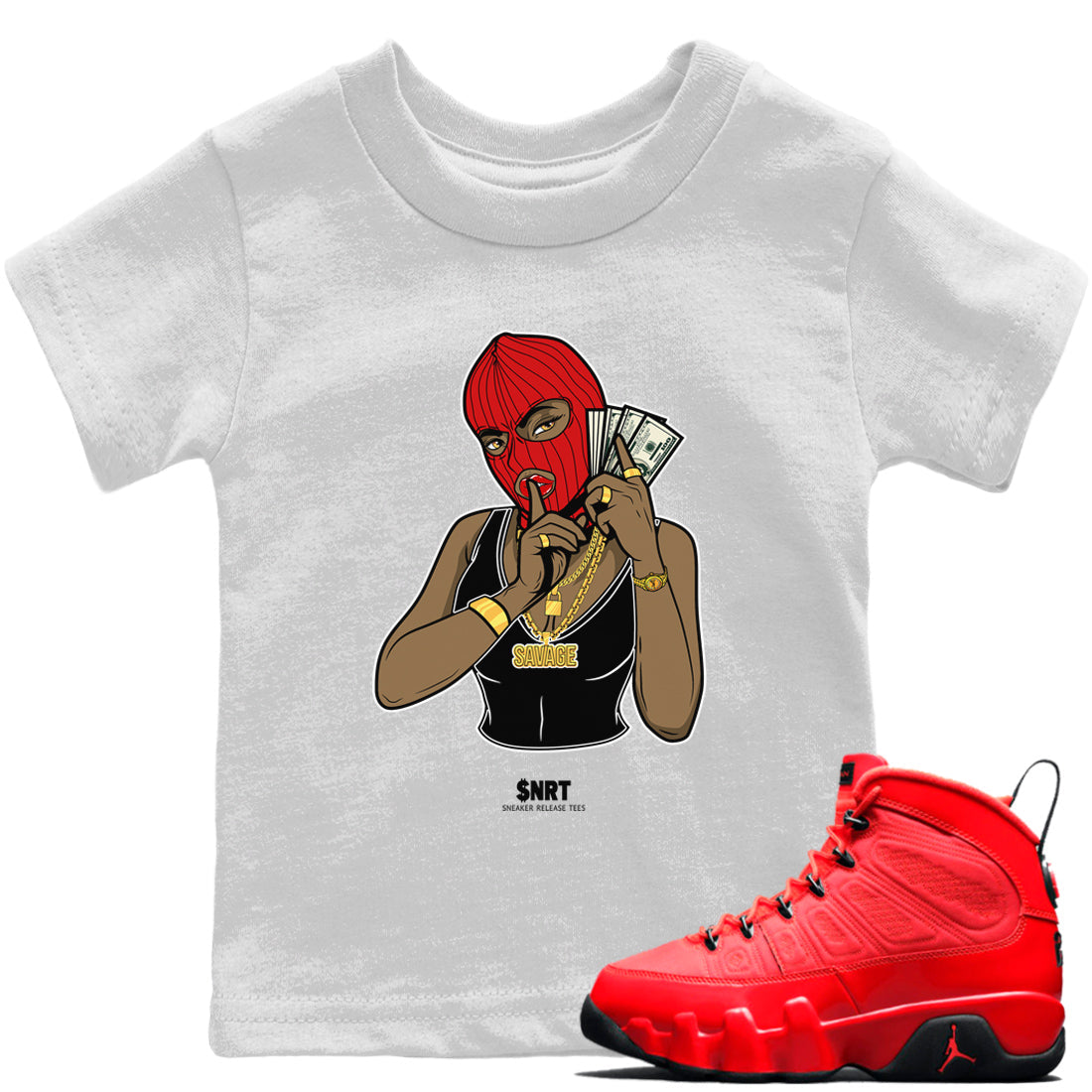 Jordan 9 Chile Red Shirt To Match Jordans Gangster Women Sneaker Tees Jordan 9 Chile Red Drip Gear Zone Sneaker Matching Clothing Kids Shirts