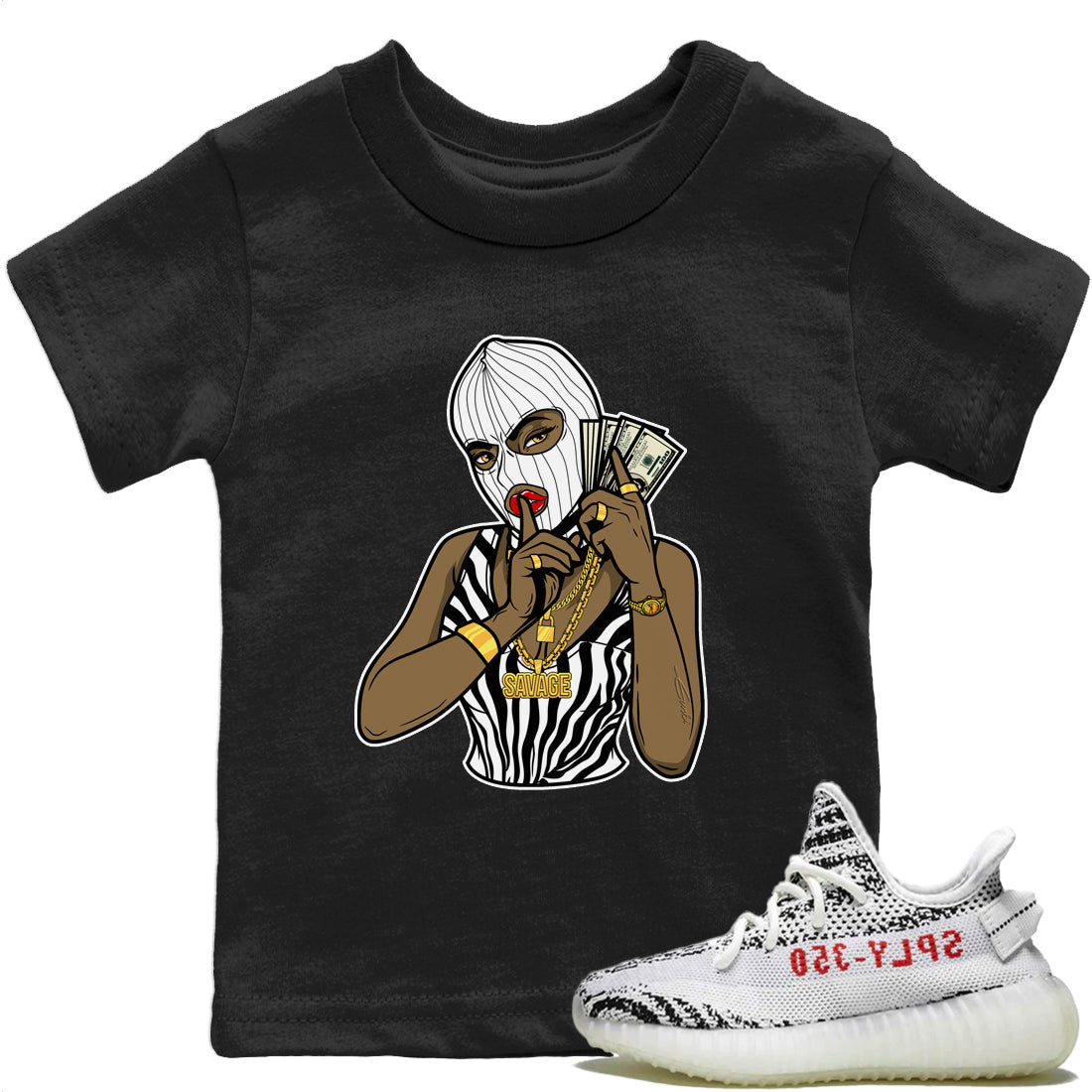 Yeezy 350 Zebra Shirt To Match Jordans Gangster Women Sneaker Tees Yeezy 350 Zebra Drip Gear Zone Sneaker Matching Clothing Kids Shirts