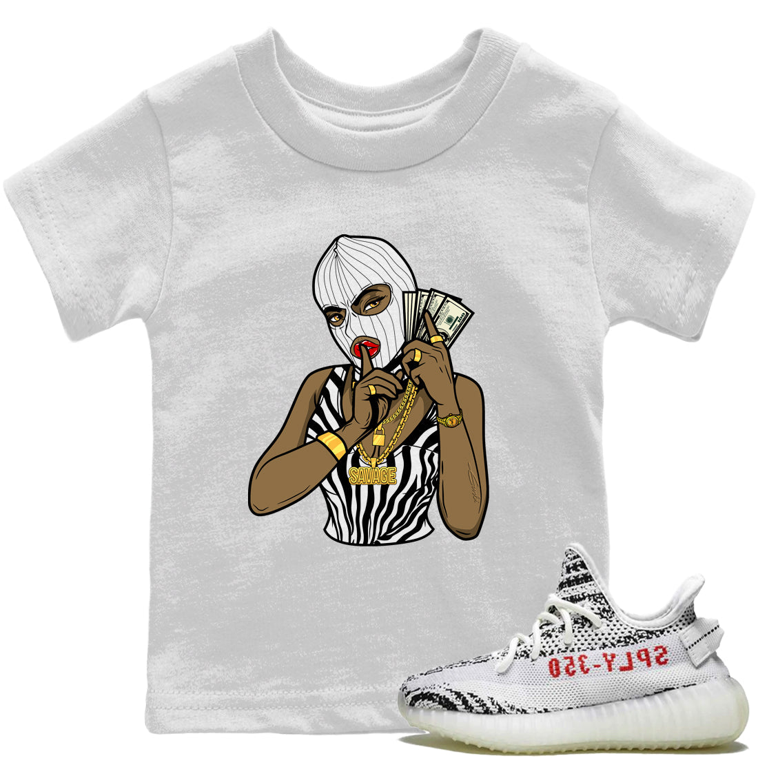 Yeezy 350 Zebra Shirt To Match Jordans Gangster Women Sneaker Tees Yeezy 350 Zebra Drip Gear Zone Sneaker Matching Clothing Kids Shirts