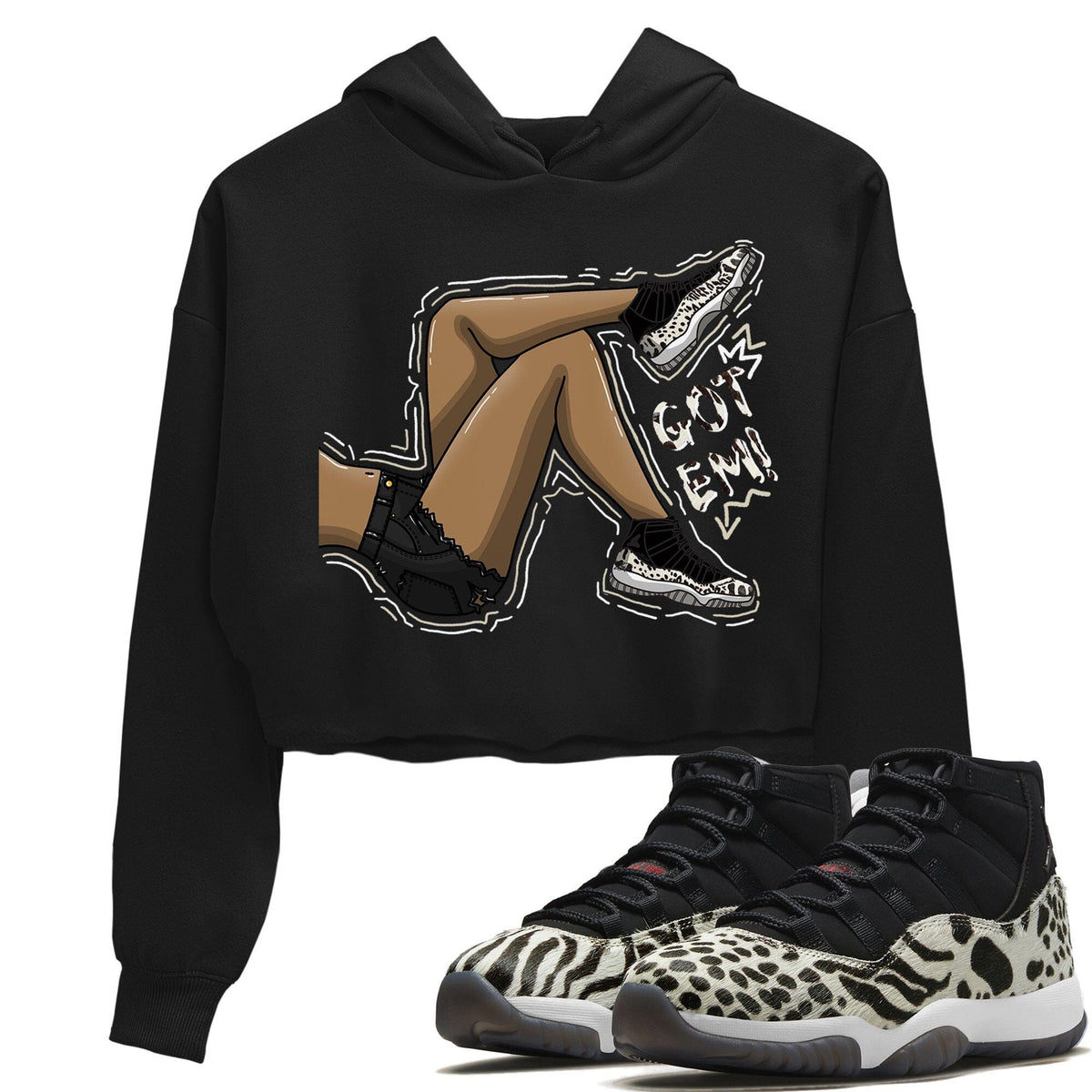Jordan 11 Animal Instinct Sneaker Matching T-Shirt Get Em Legs Sneaker Tees Jordan 11 Animal Instinct Sneaker Release Tees Women's Shirts