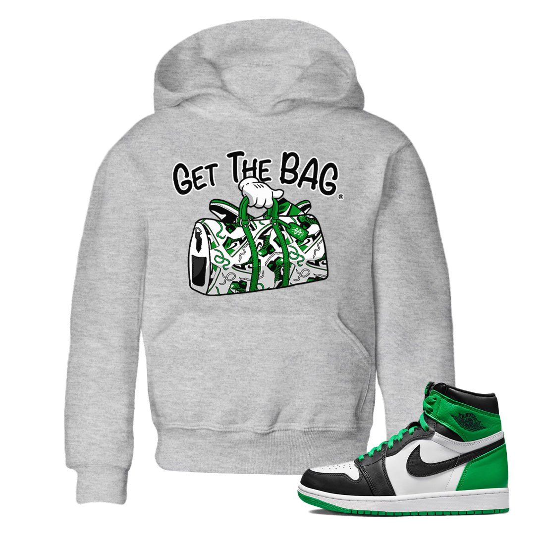 Get The Bag Youth T-Shirt - Air Jordan 1 Celtics