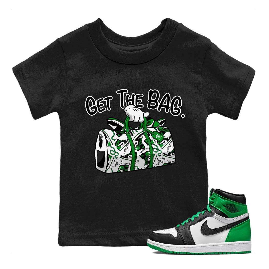 Get The Bag Youth T-Shirt - Air Jordan 1 Celtics