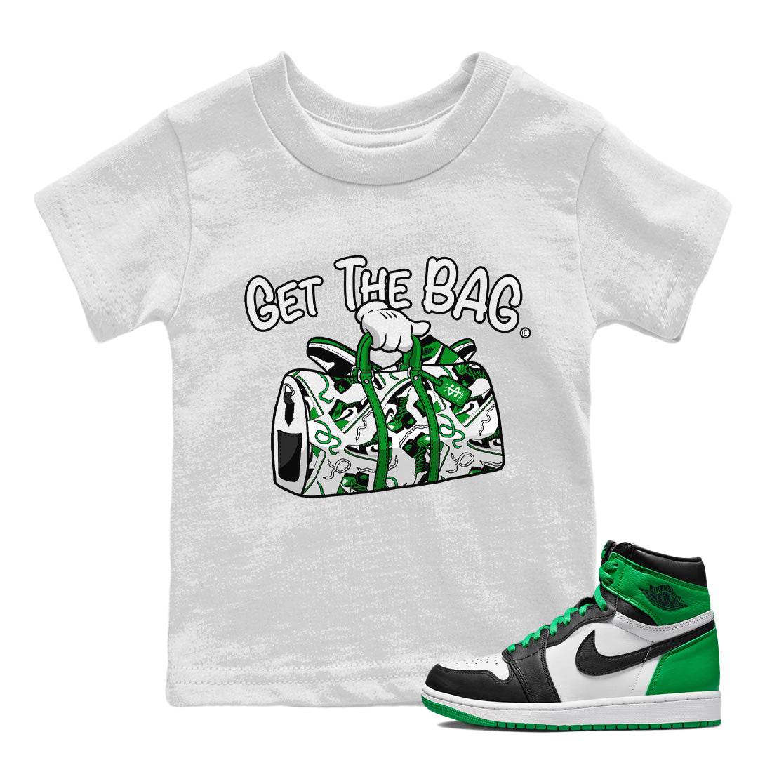 Get The Bag Youth T-Shirt - Air Jordan 1 Celtics