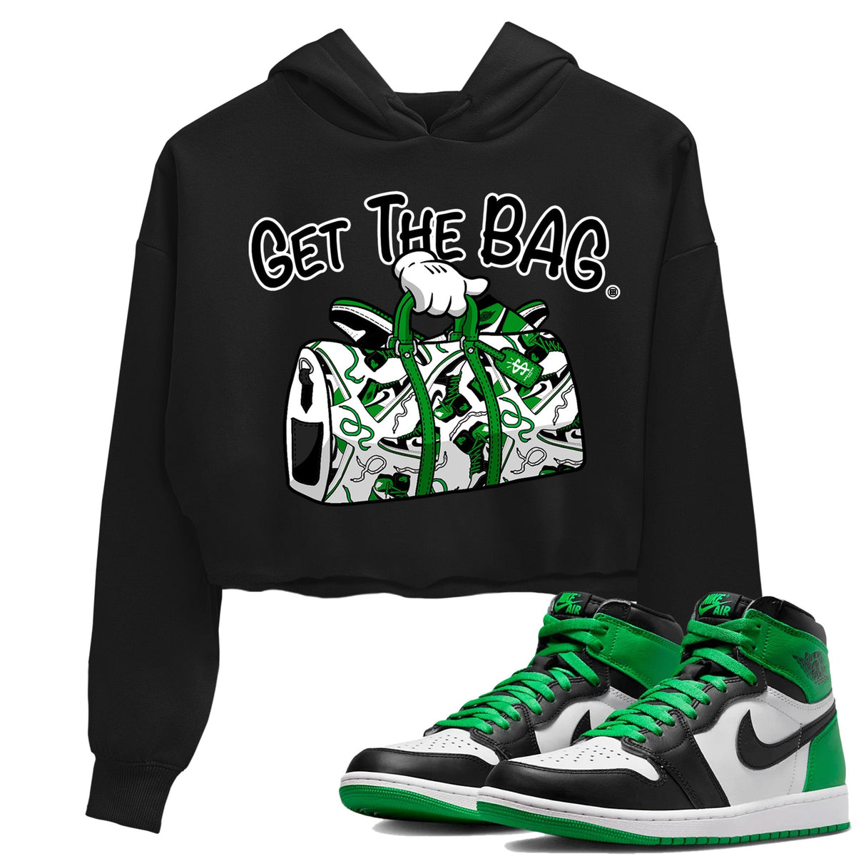 Air Jordan 1 Celtics Shirt To Match Jordans Get The Bag Sneaker Tees Air Jordan 1 Retro Celtics Drip Gear Zone Sneaker Matching Clothing Women's Shirts Black 1